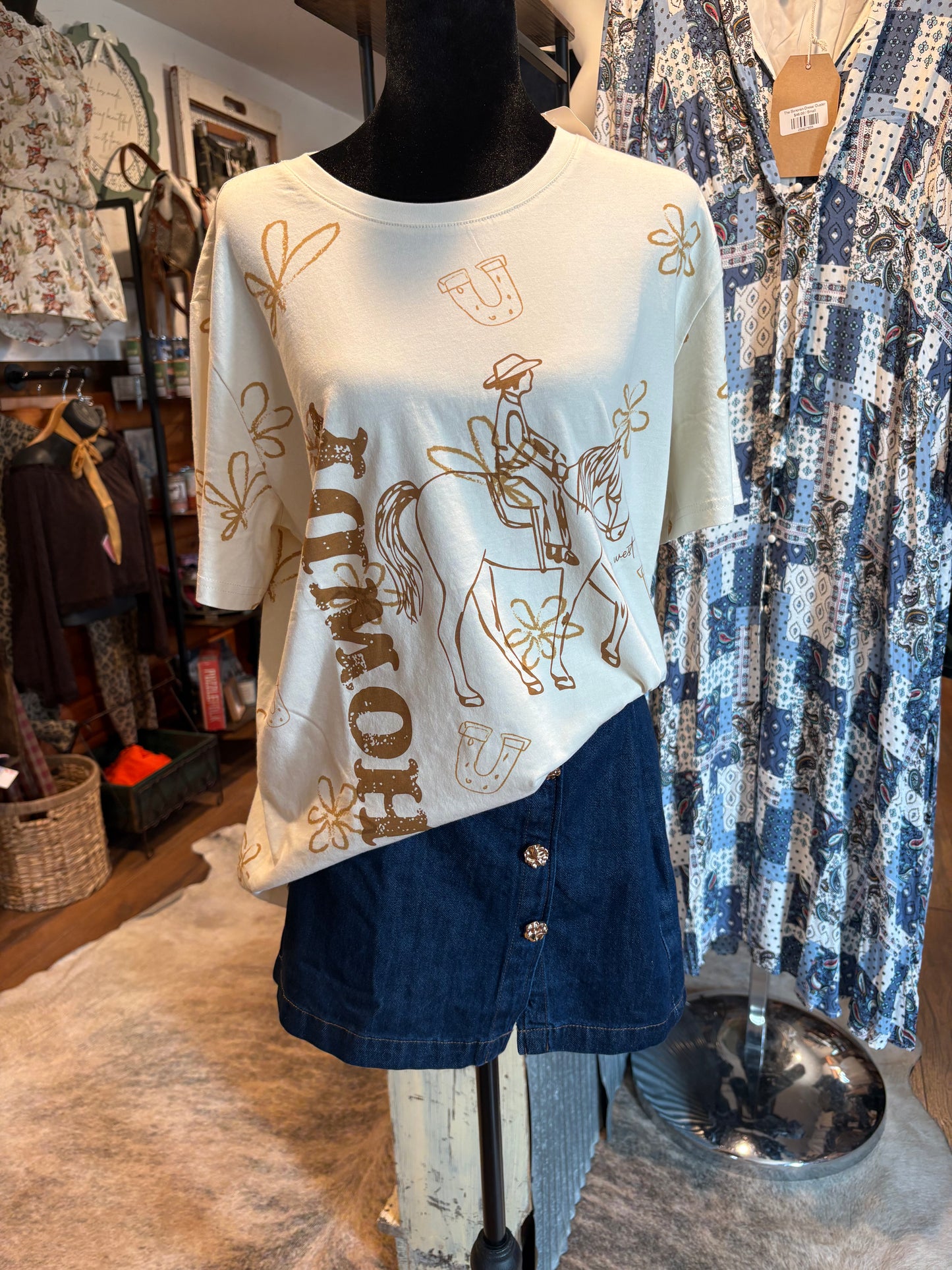 GOLD BUTTON  DENIM MINI SKORT