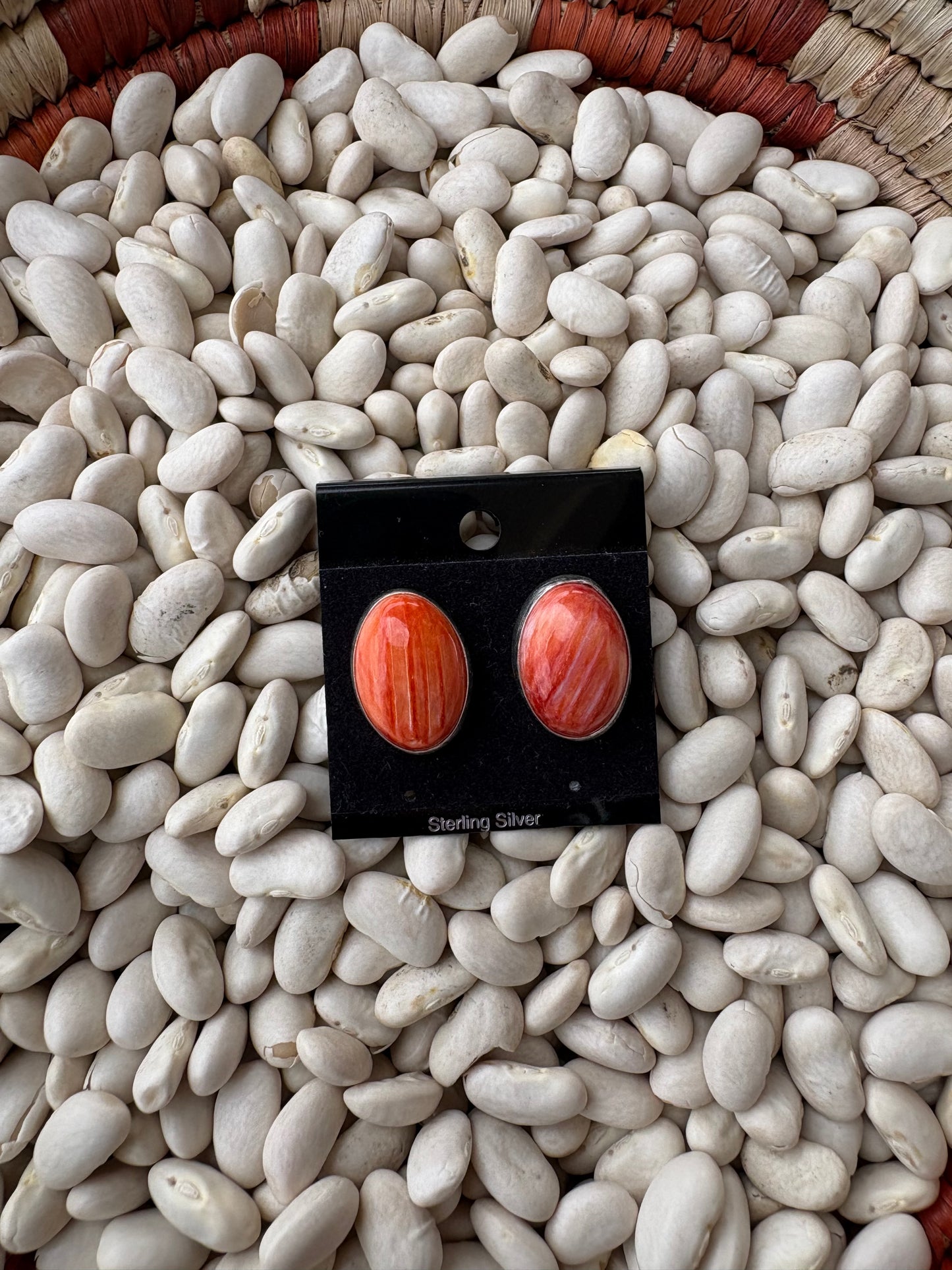 Orange Spiny Post Back Studs