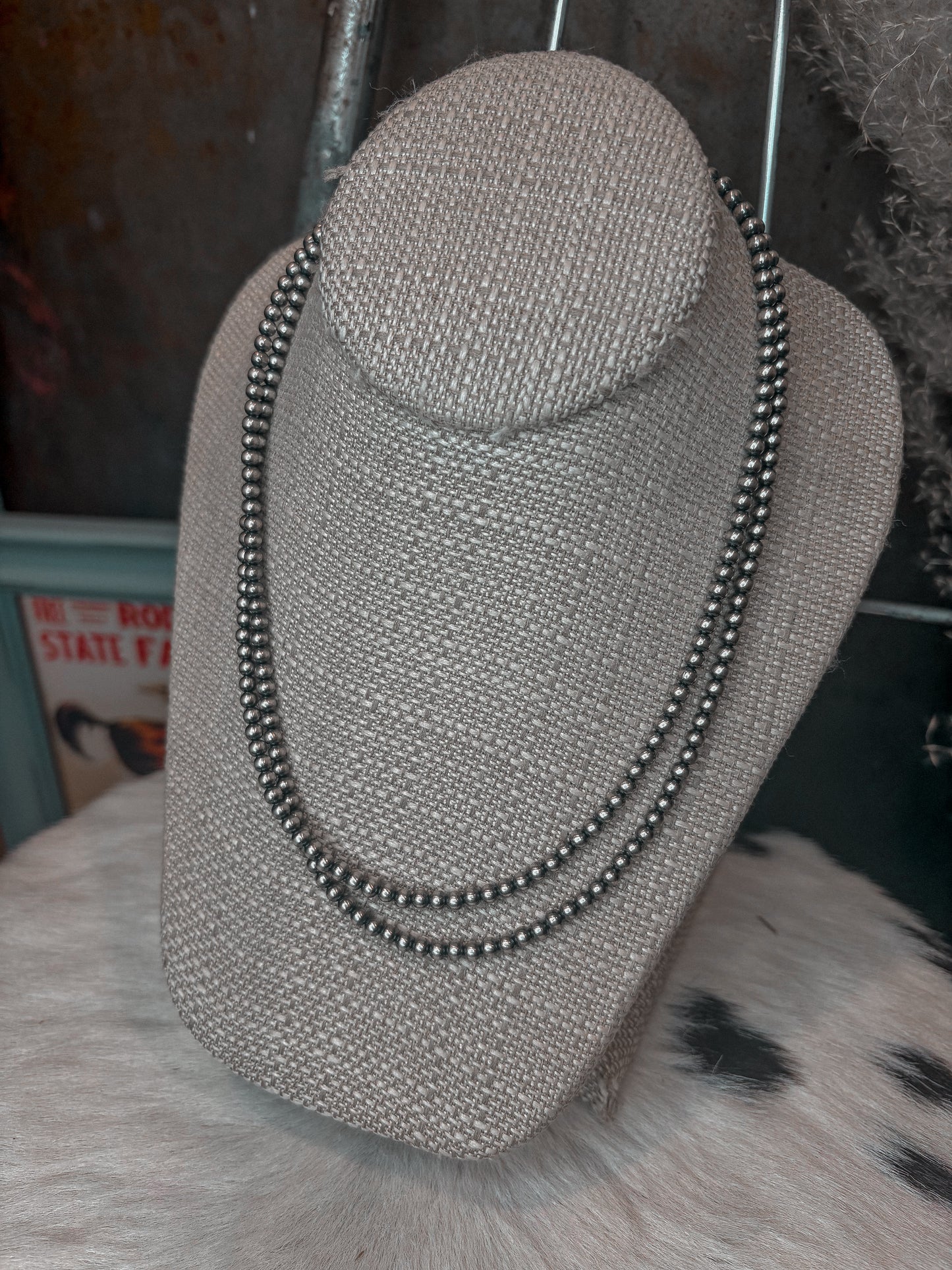 36” 4mm Sterling Silver Pearls