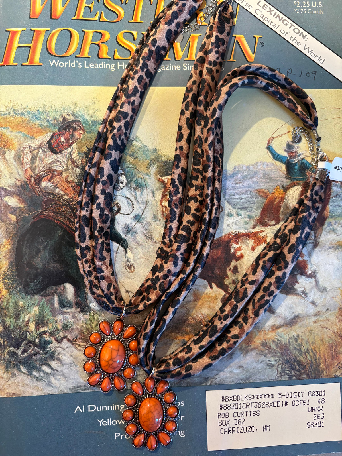 Bandanna Pendant Necklace *Orange