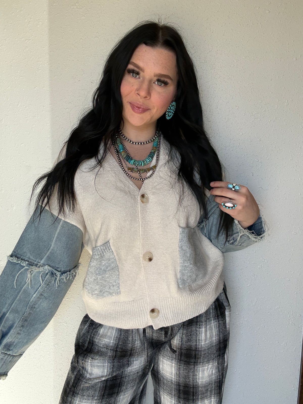 The Dandy Denim Cardigan *Cream