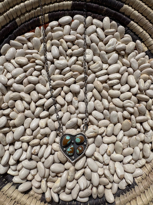 Mine 8 Turquoise Cluster Heart