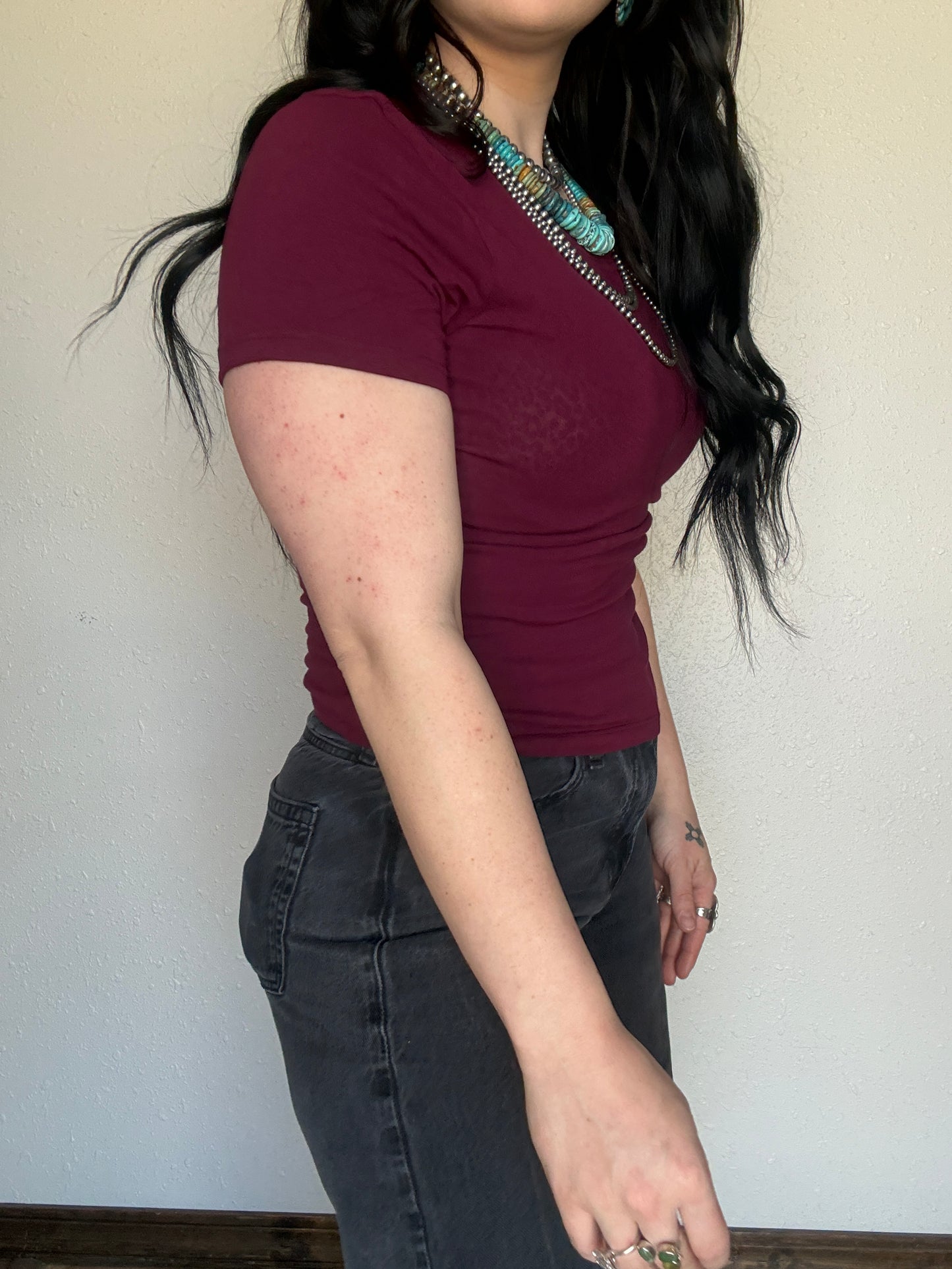 Cotton Basic Tee *Plum