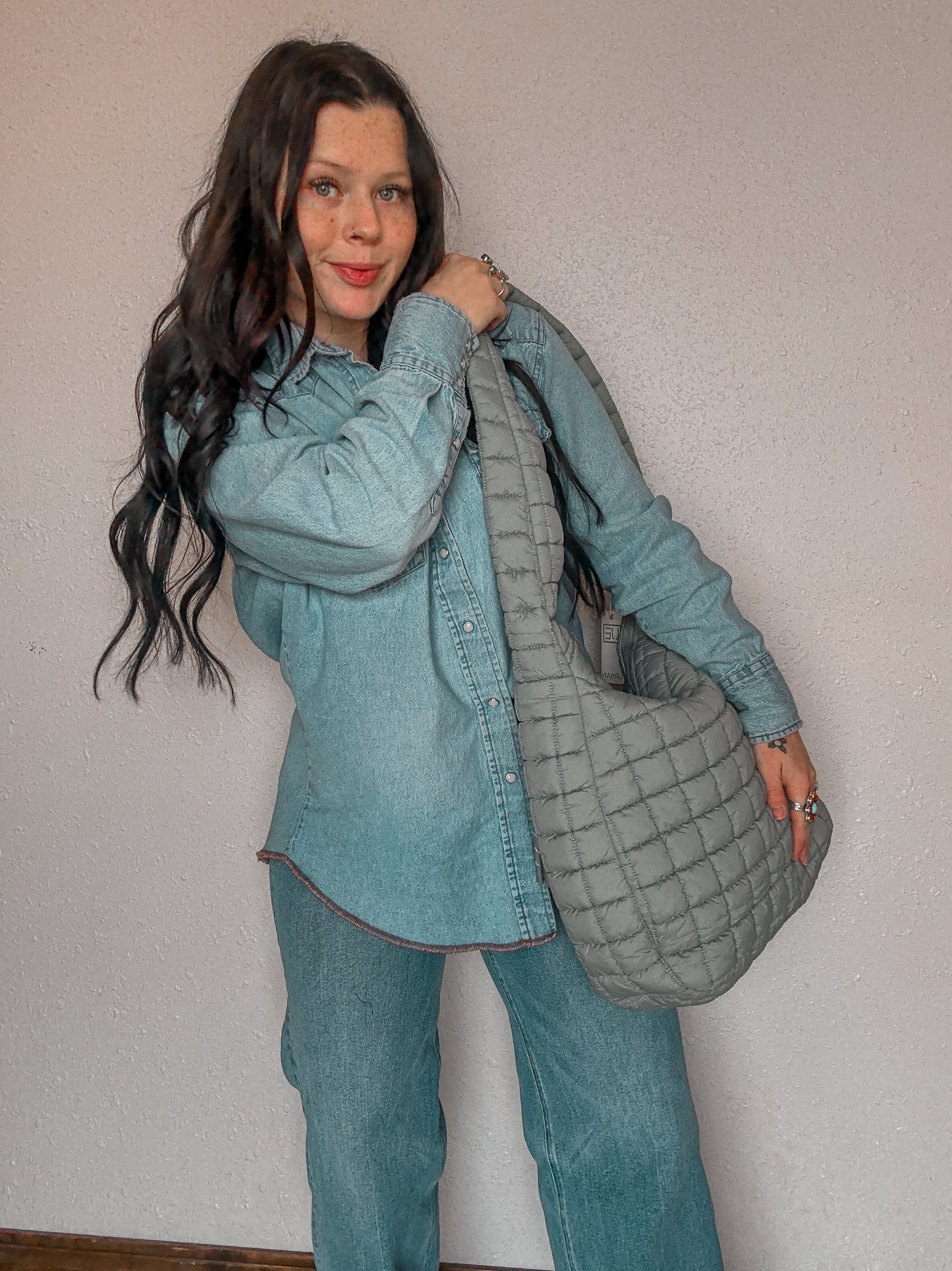 Coastal Cowgirl Quilted Puffer Duffle Bag *SAGE