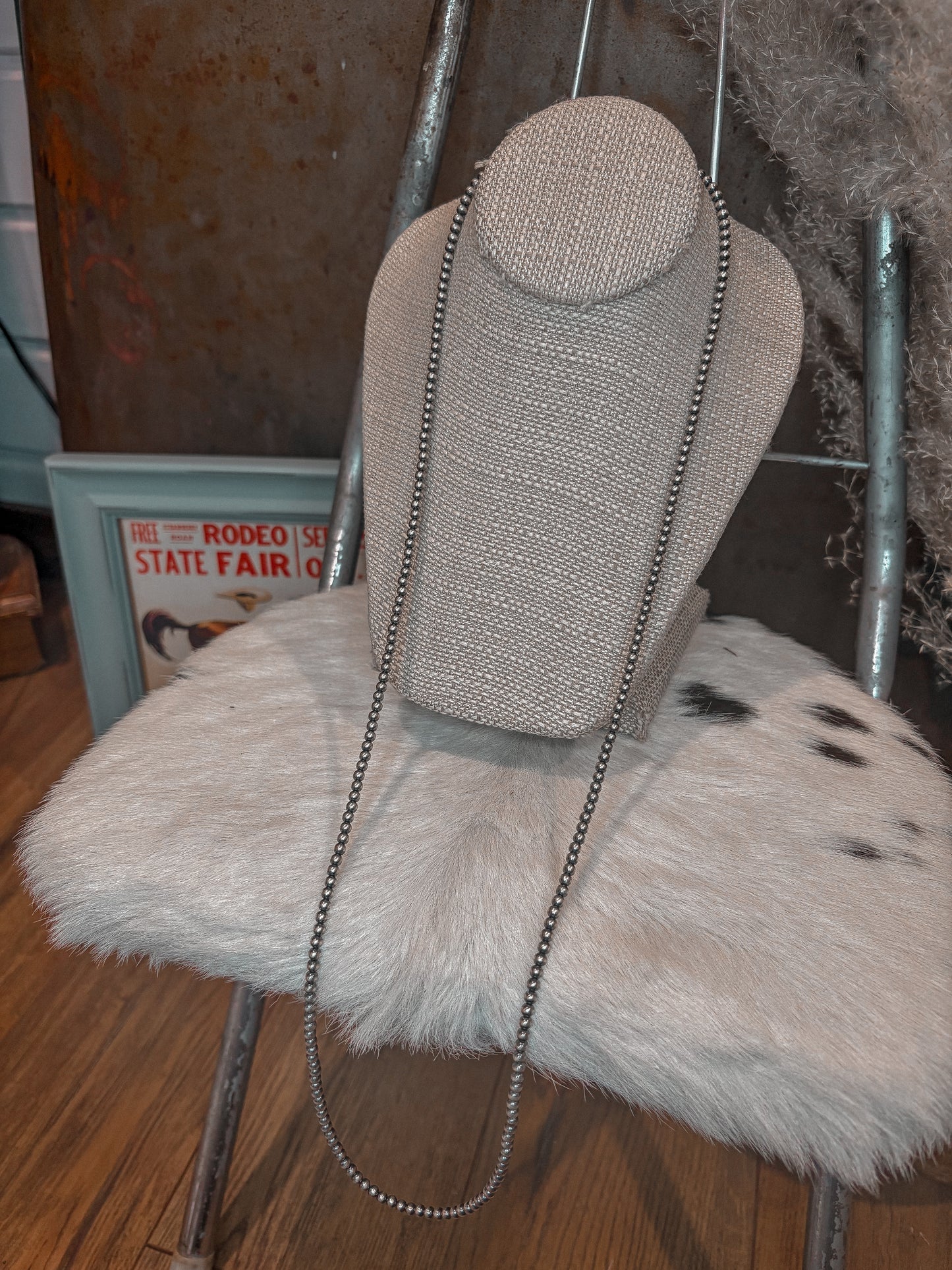 36” 4mm Sterling Silver Pearls