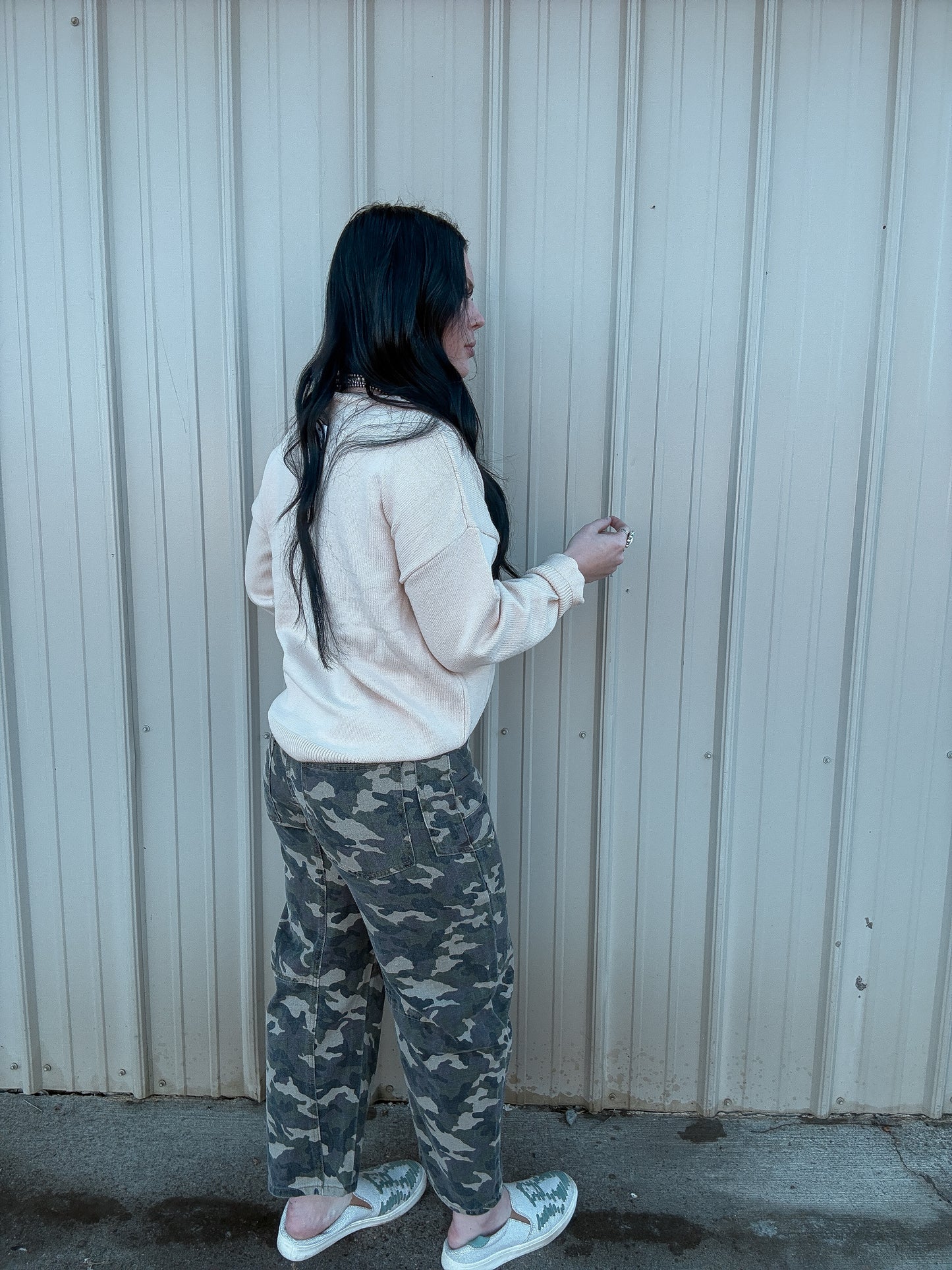 The Cowboy Camo Horseshoe Barrel Jean