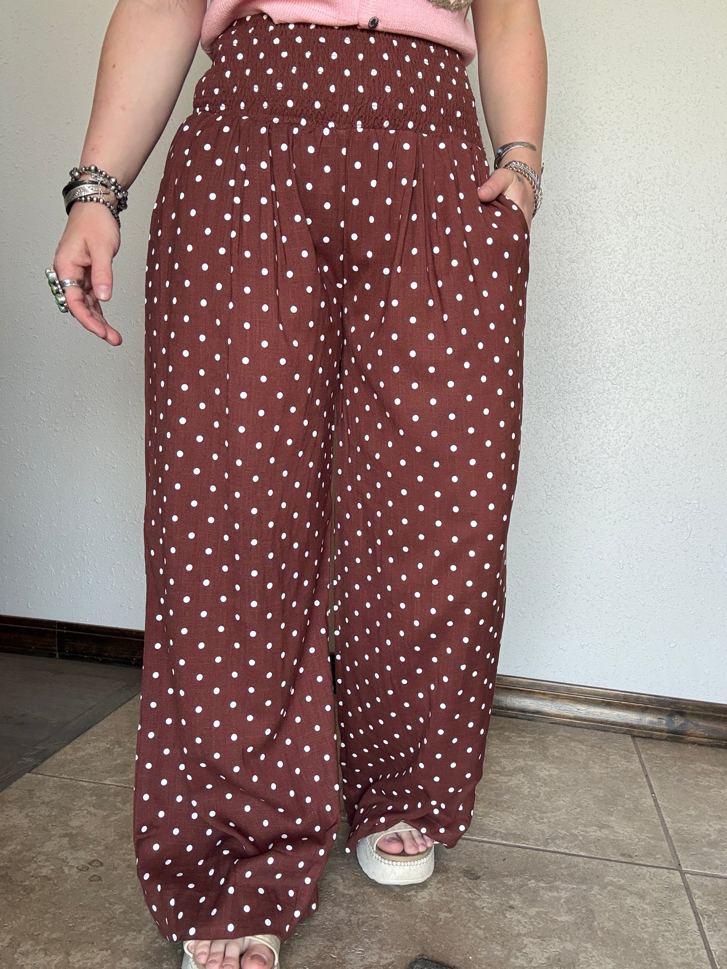 The Parker Polka Dot Pant *Brown