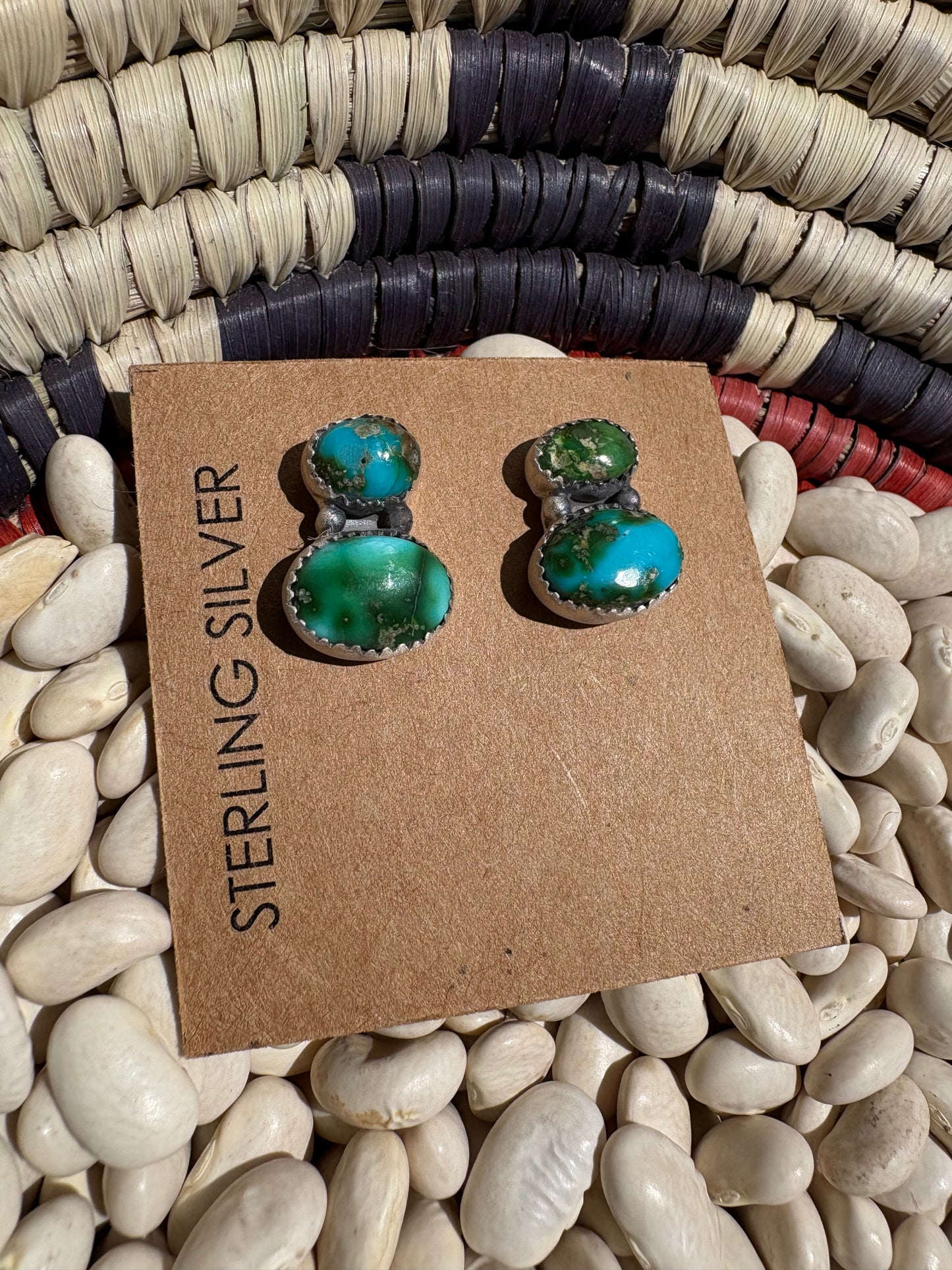 Sonoran Gold Turquoise Double Stone Studs