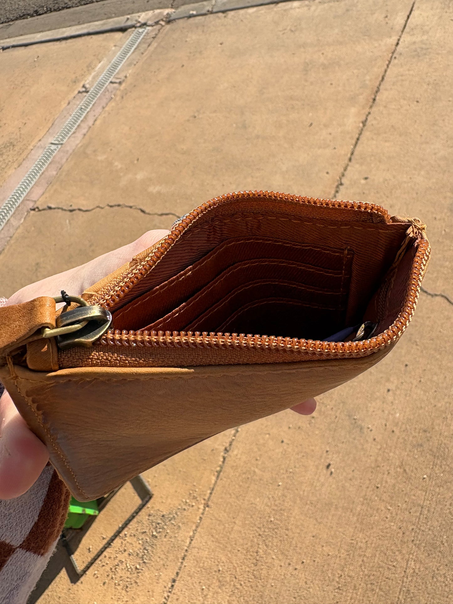 Woven Leather Card/Money Purse *Light