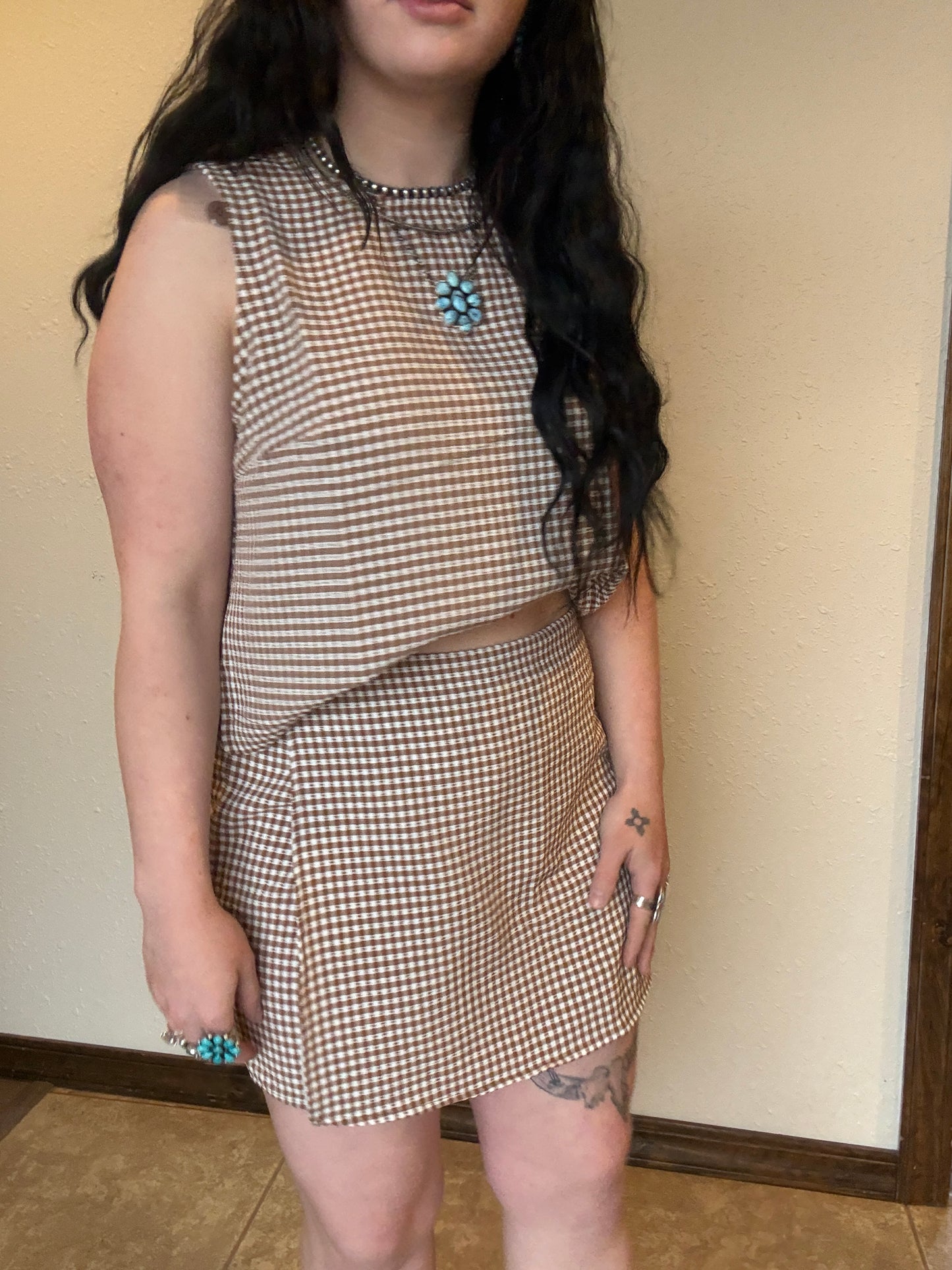 The Cowboy Check Skort Set