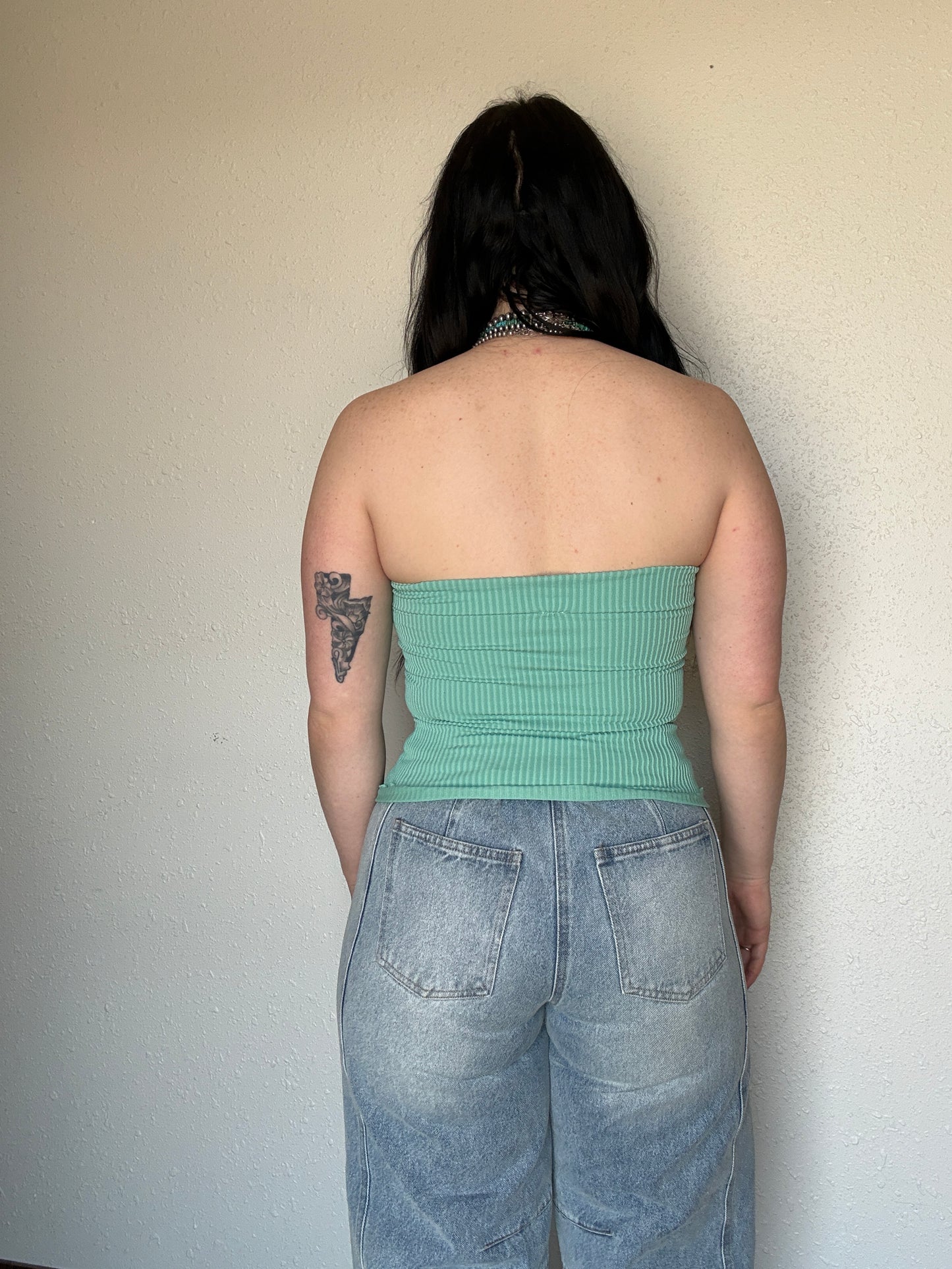Fitted Tube Top *Green Teal