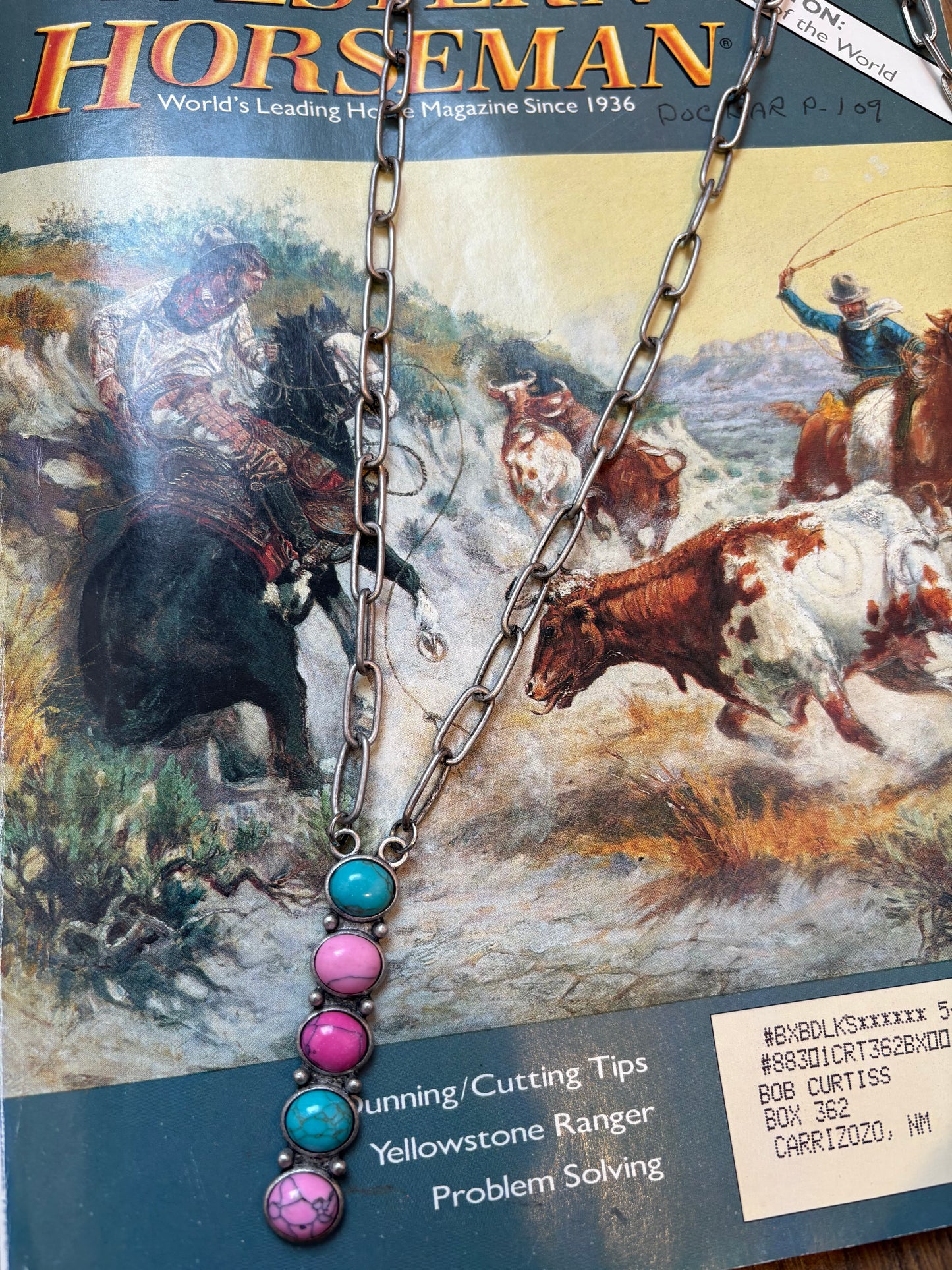 Pink Multi Stone Drop Necklace