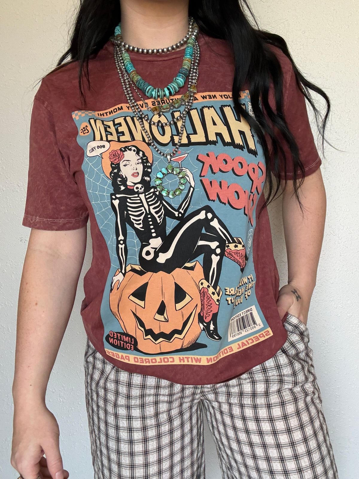 Halloween Retro Comic Graphic Top