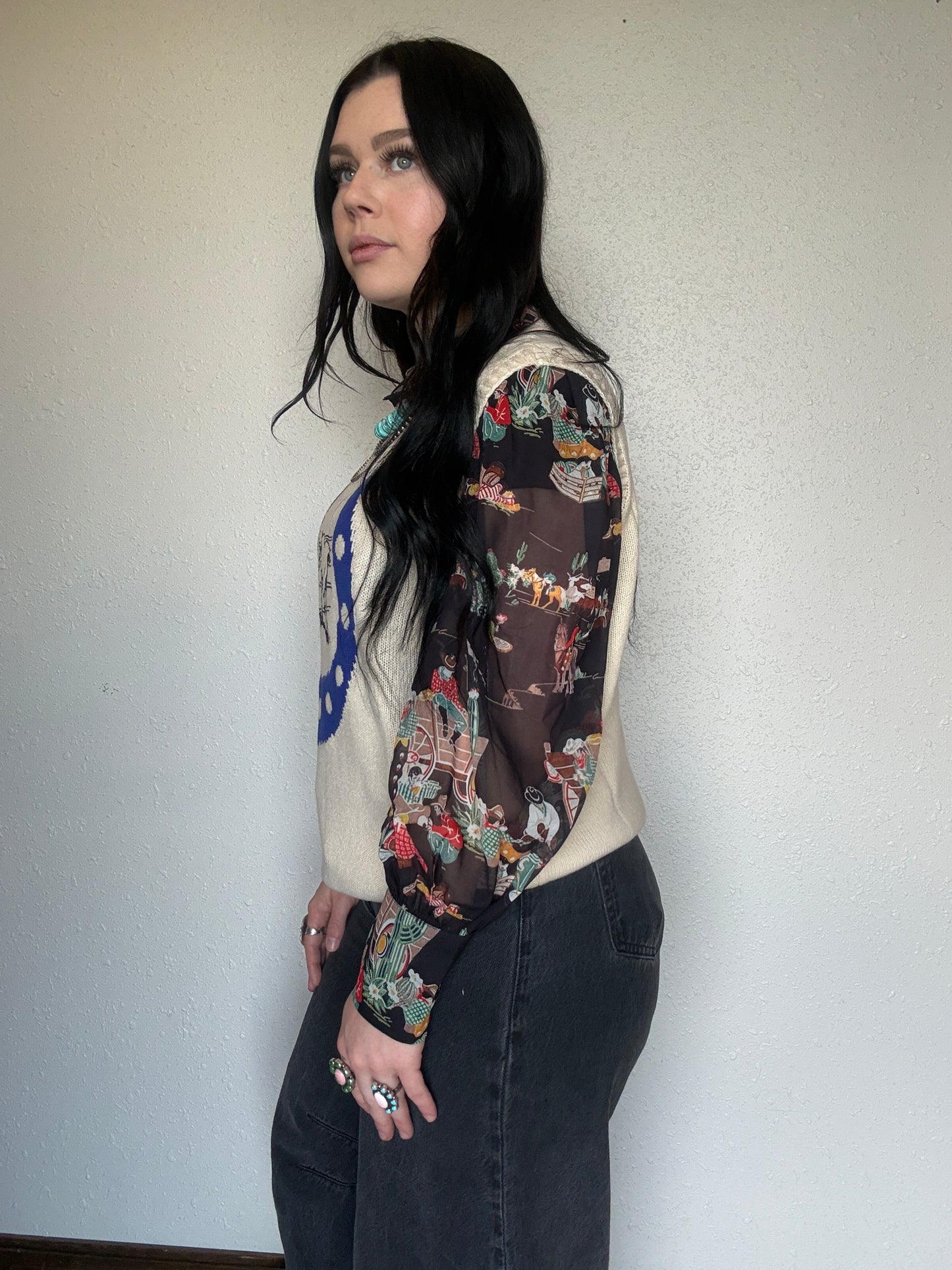 Wagon Wheel Mesh Blouse