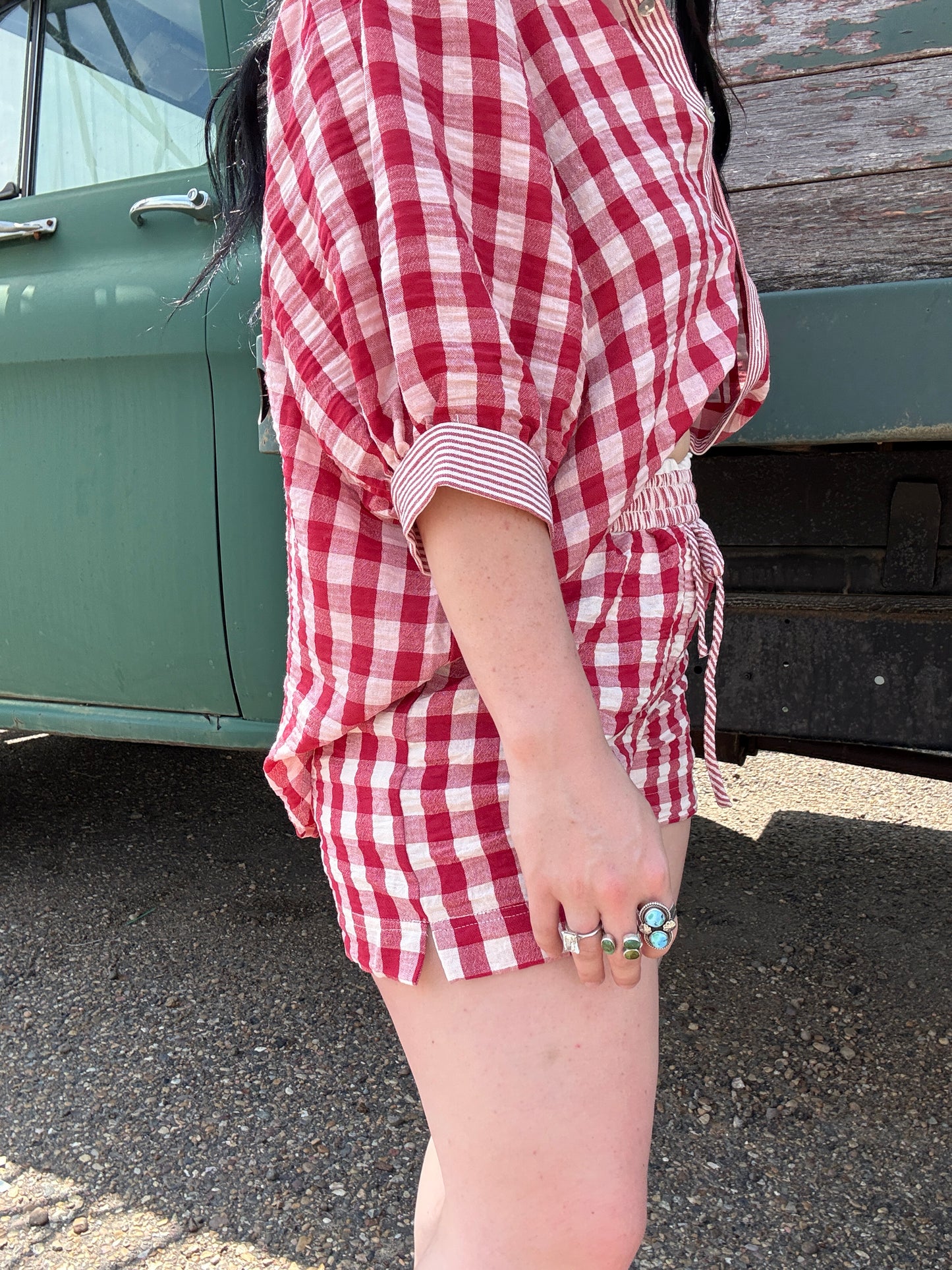 Prairie Breeze Gingham Set *Red