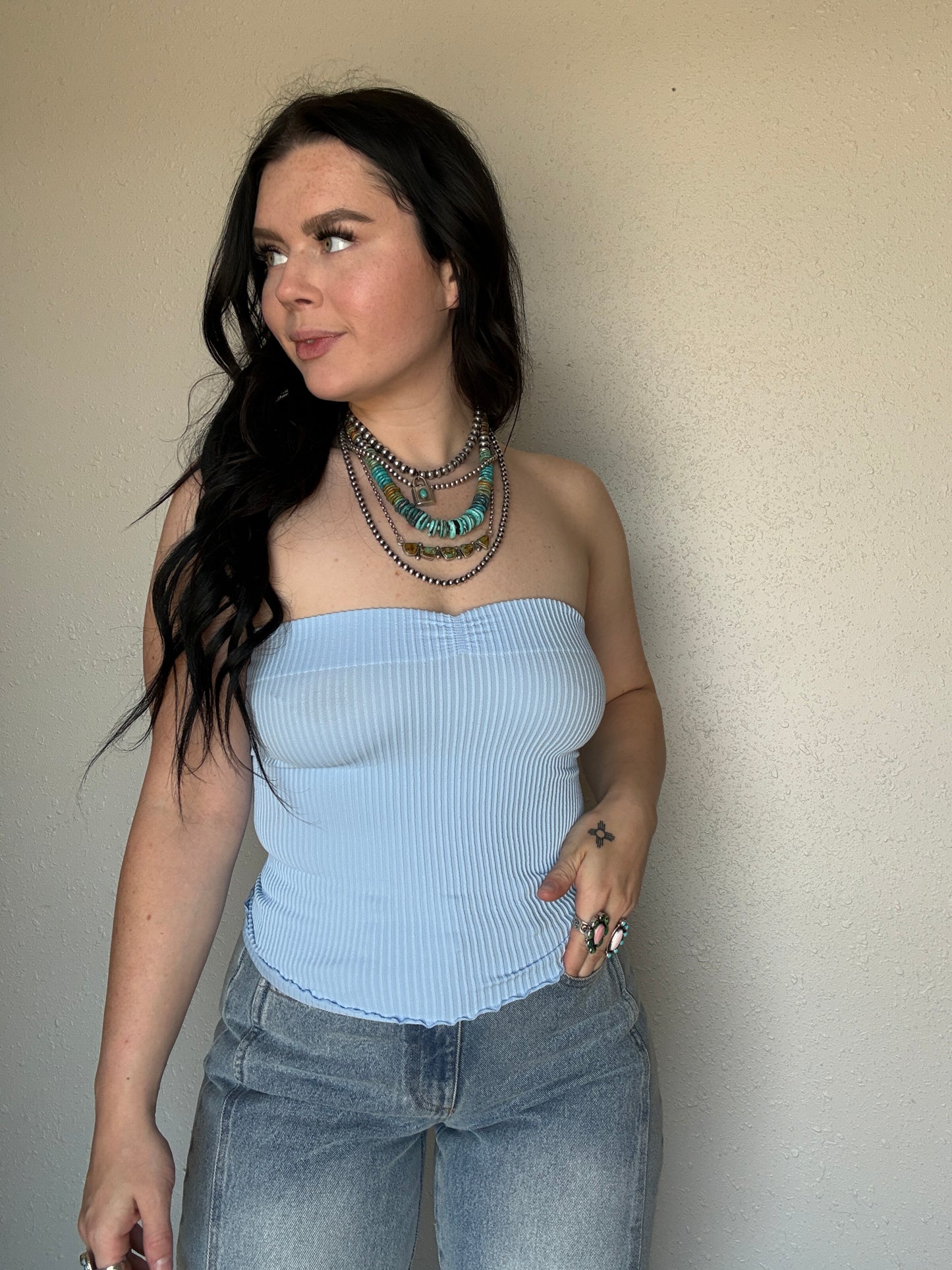 Fitted Tube Top *Blue