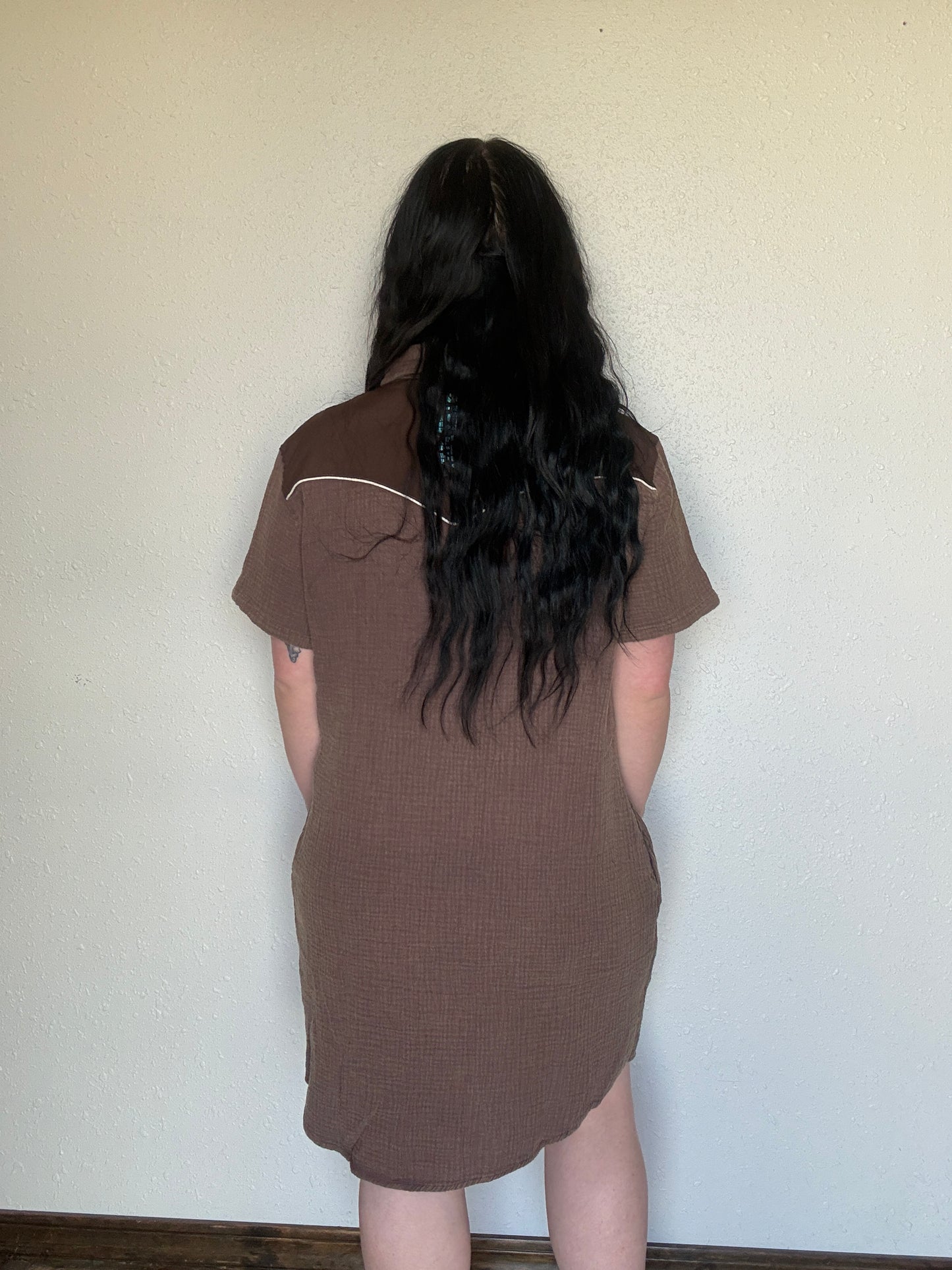Ranchy Retro Pearl Snap Dress
