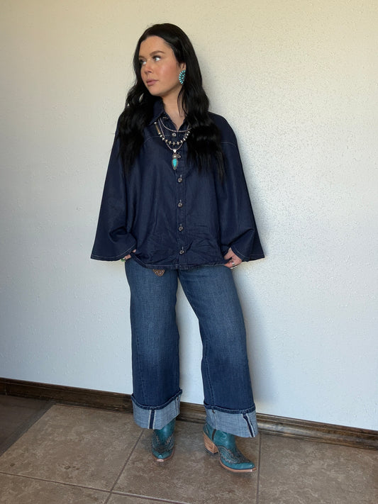 The Blu Outlaw One Size Denim Poncho