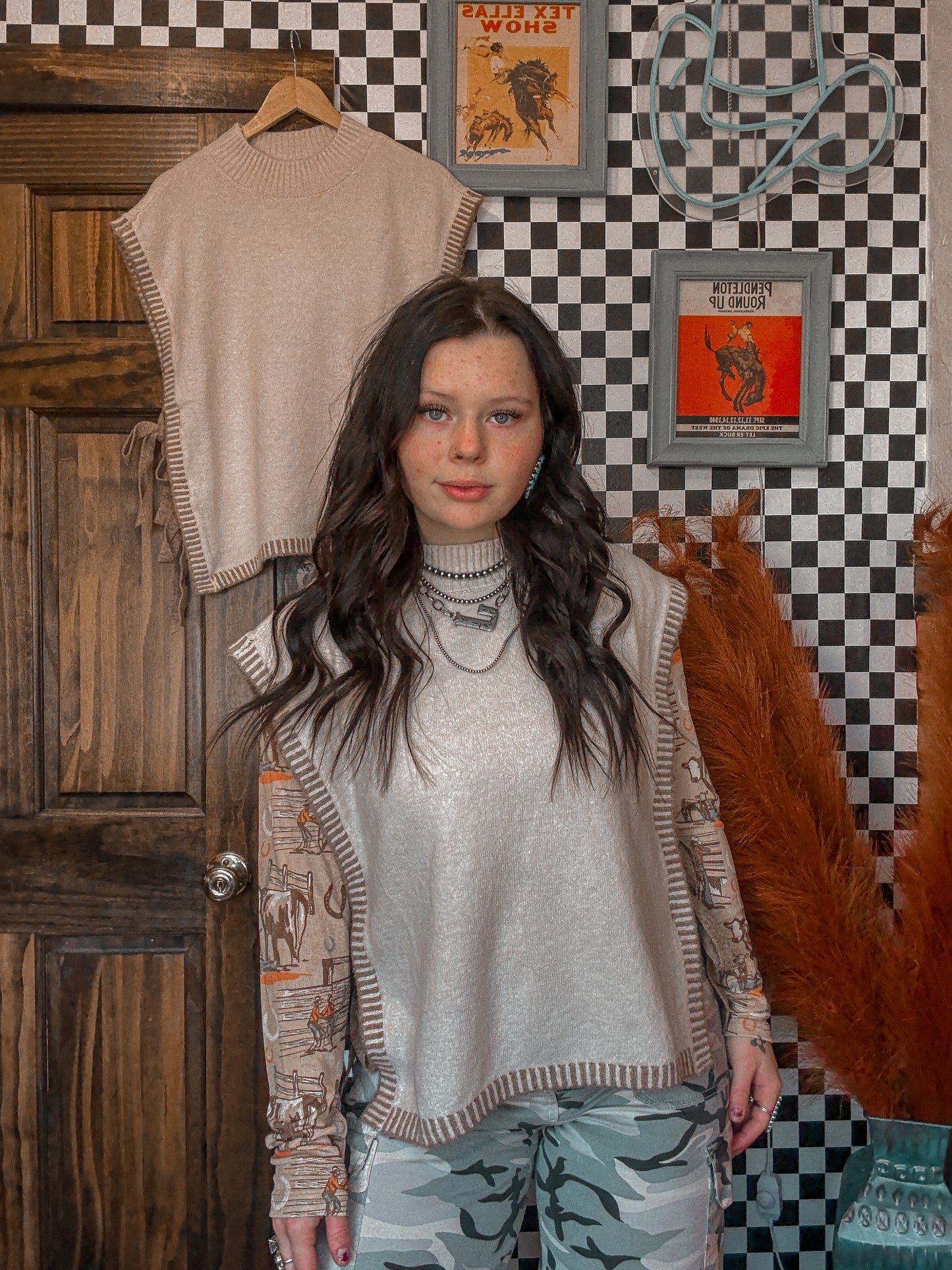 Side Tie Sleeveless Sweater