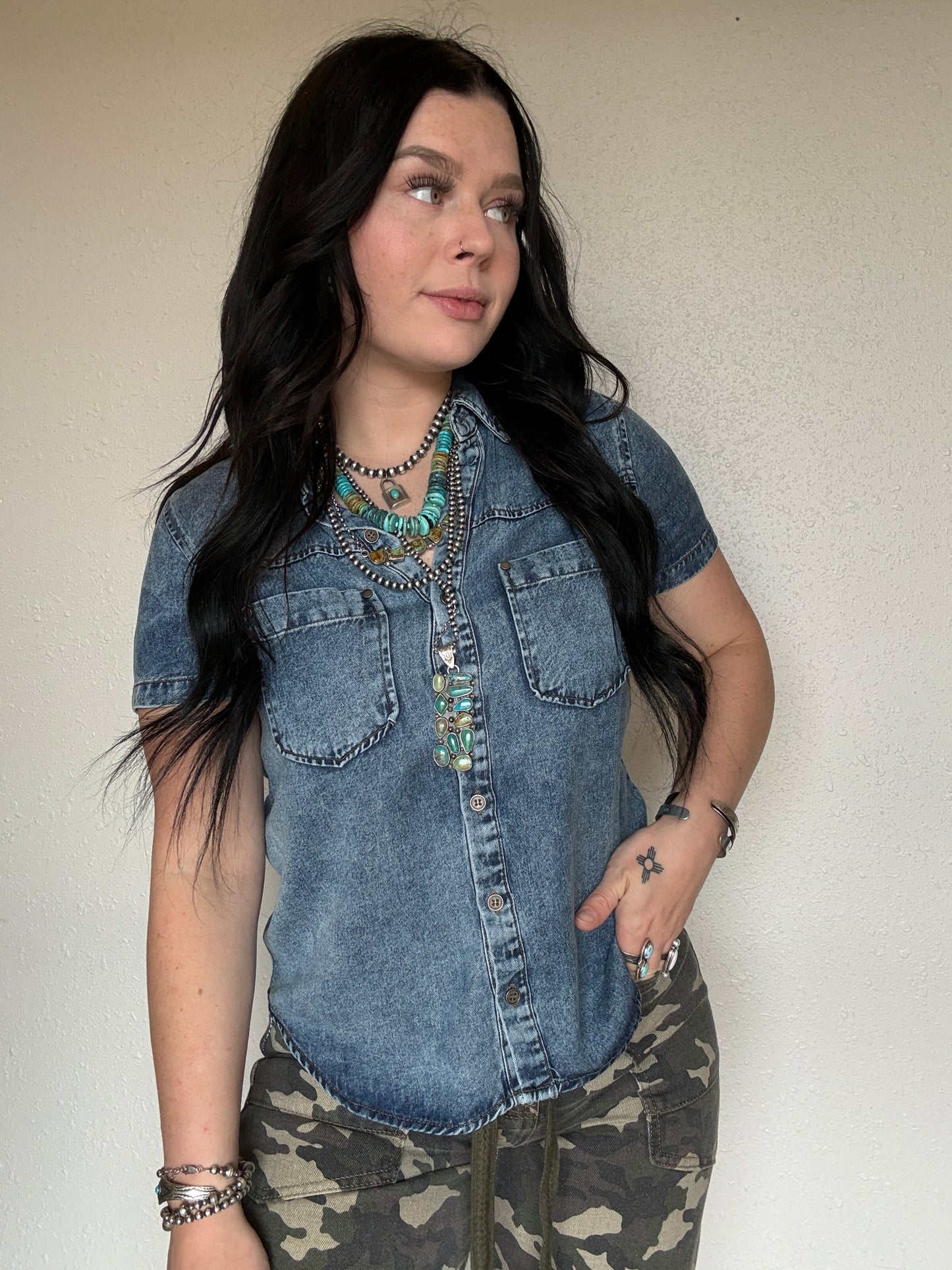 The Loretta Denim Short Sleeve