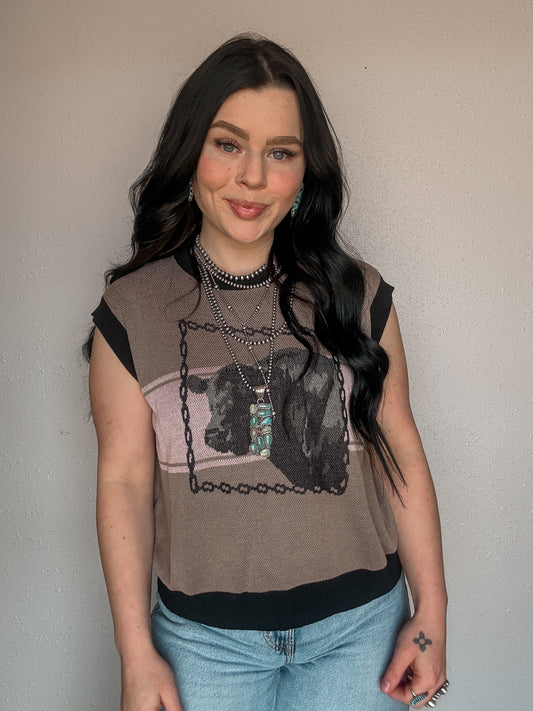 The Bowie Bull Sweater Vest