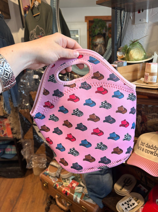 Pink Cowboy Hat Lunch Tote