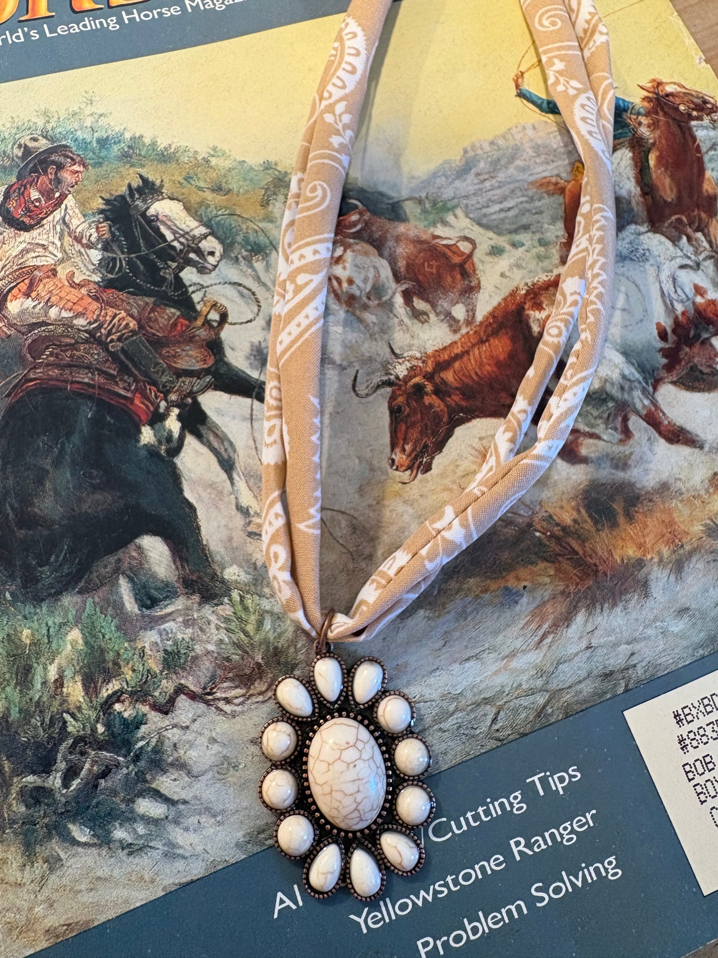 Bandanna Pendant Necklace *Cream