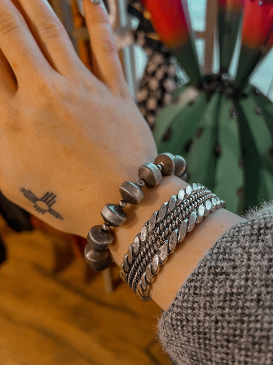 Large Saucer Pearl Adjustable Bracelet