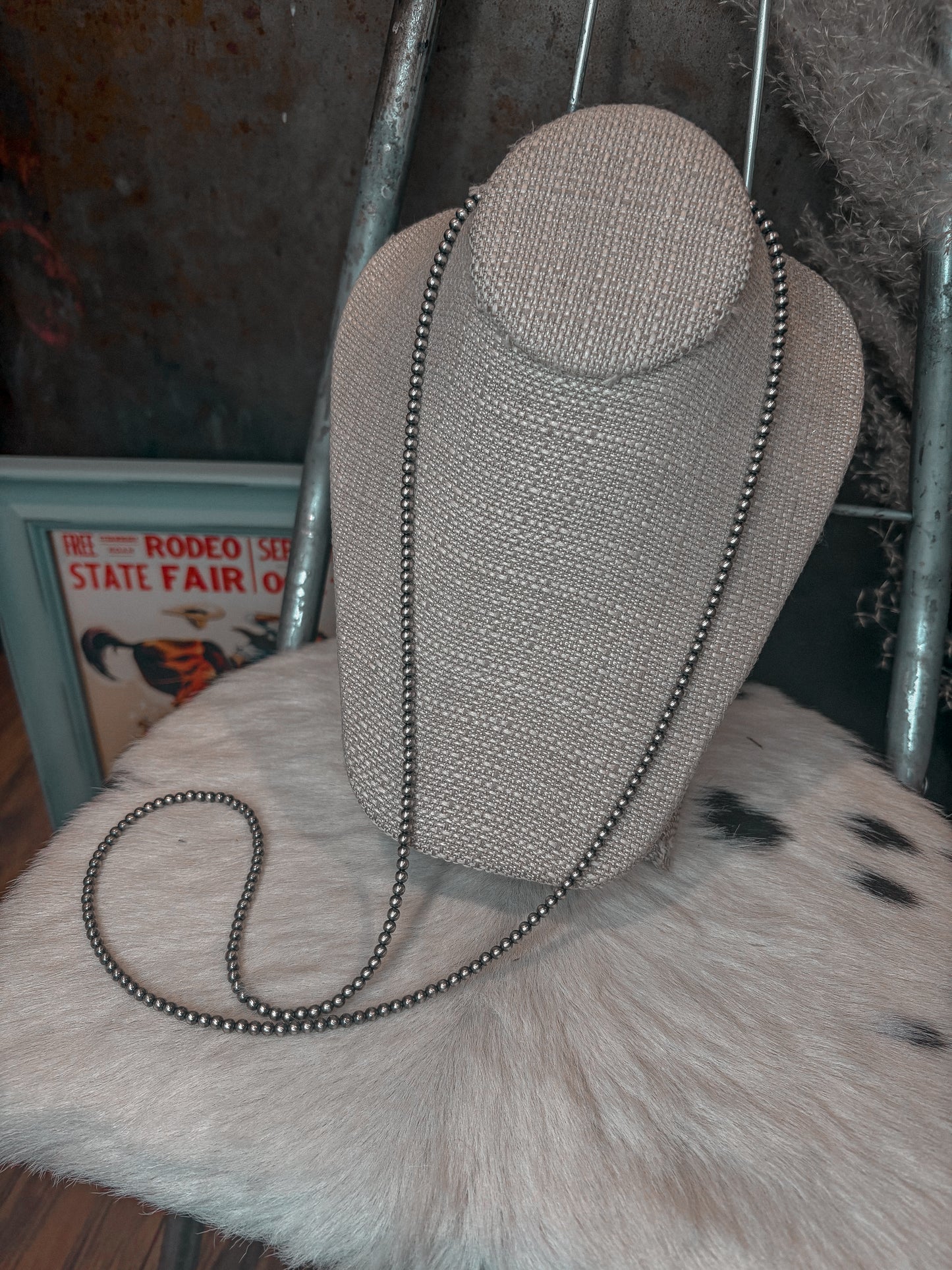 36” 4mm Sterling Silver Pearls