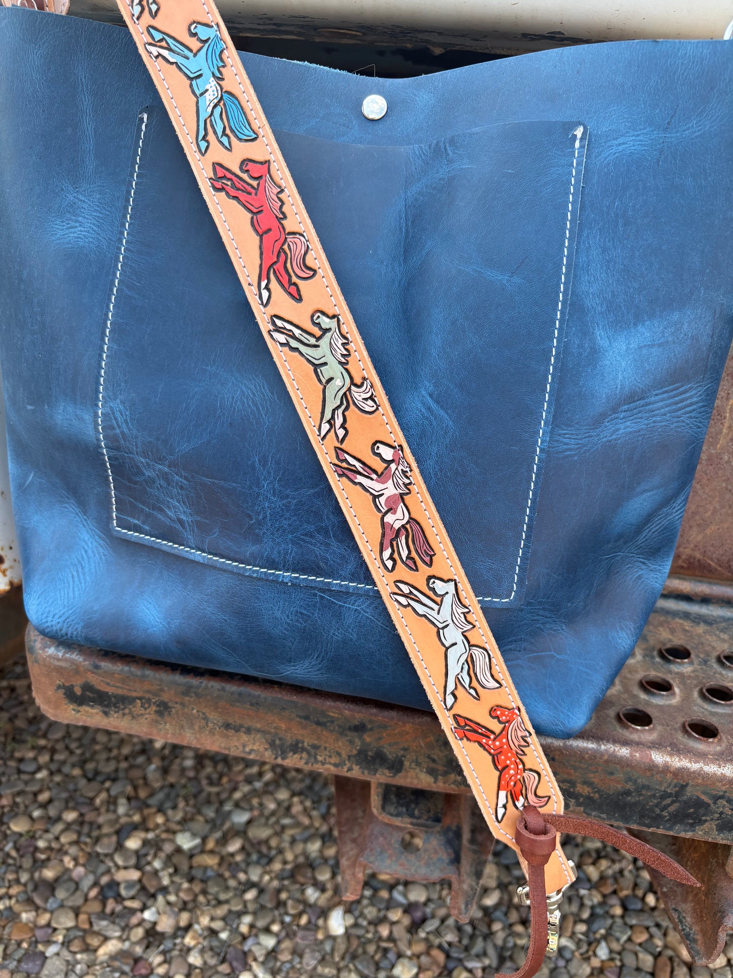 Wild Ponies Tote Bag *Blue