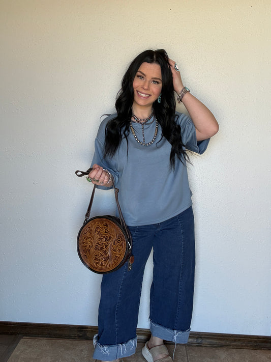 Butter Basic Tee *Dusty Blue