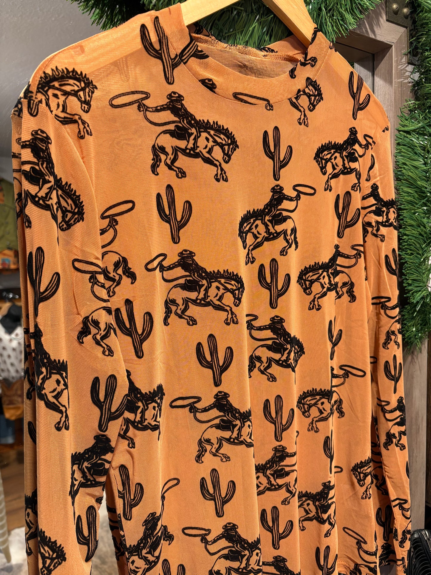 Bronc Match 3D Velvet Detail Mesh