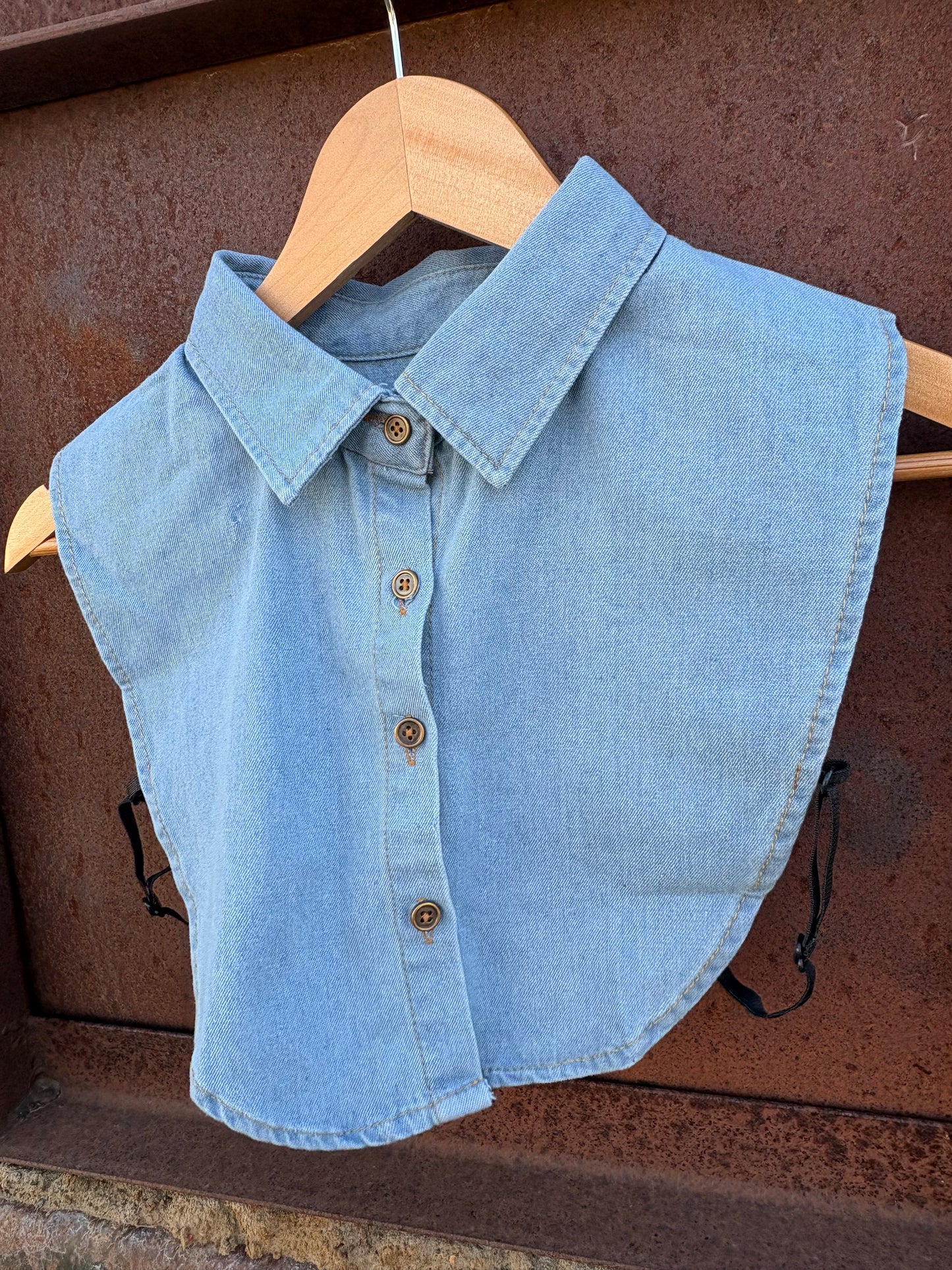 Collared Top *Light Wash Denim