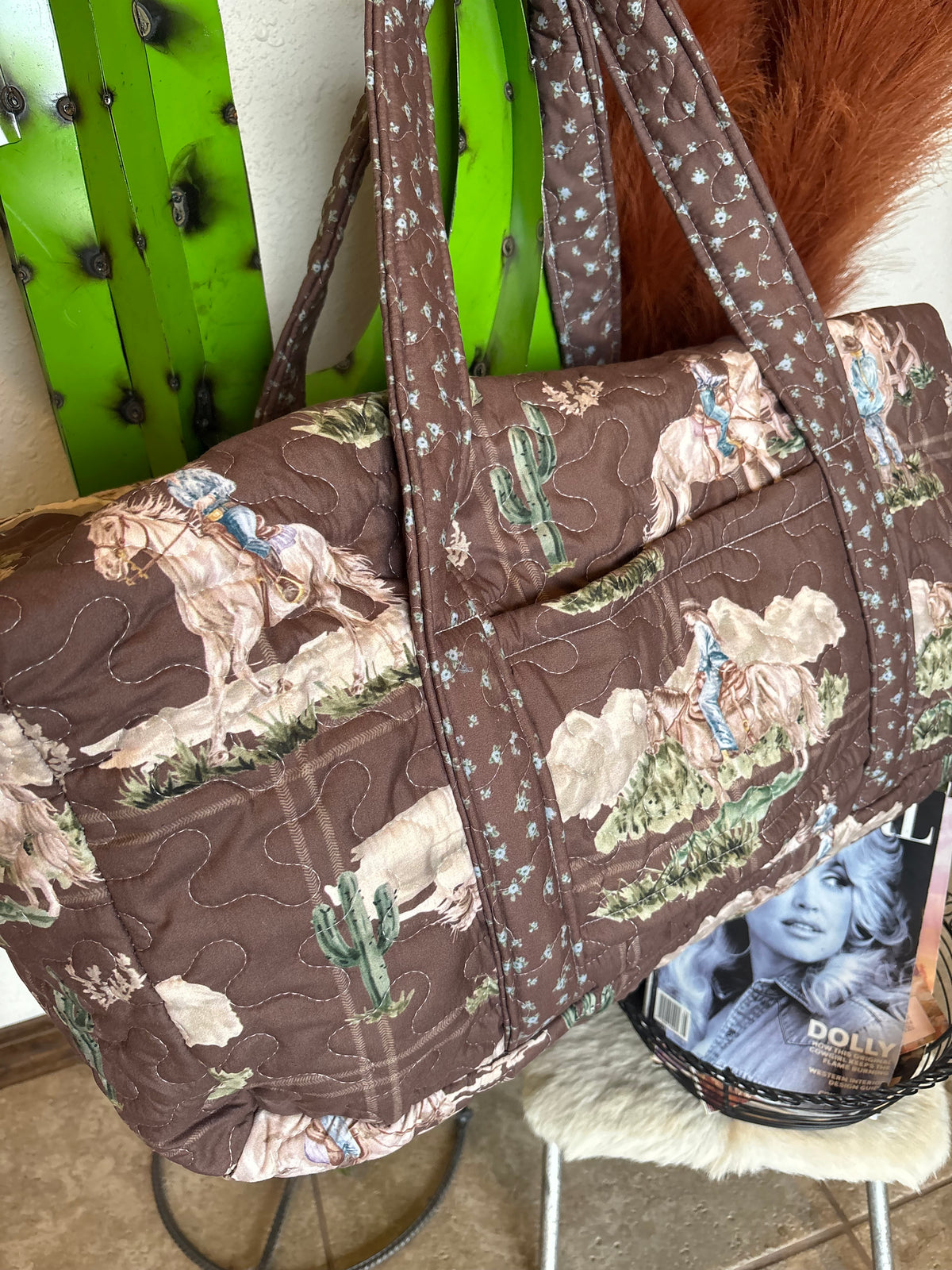 Desert Daughters Chocolate Quilted Weekender Duffle