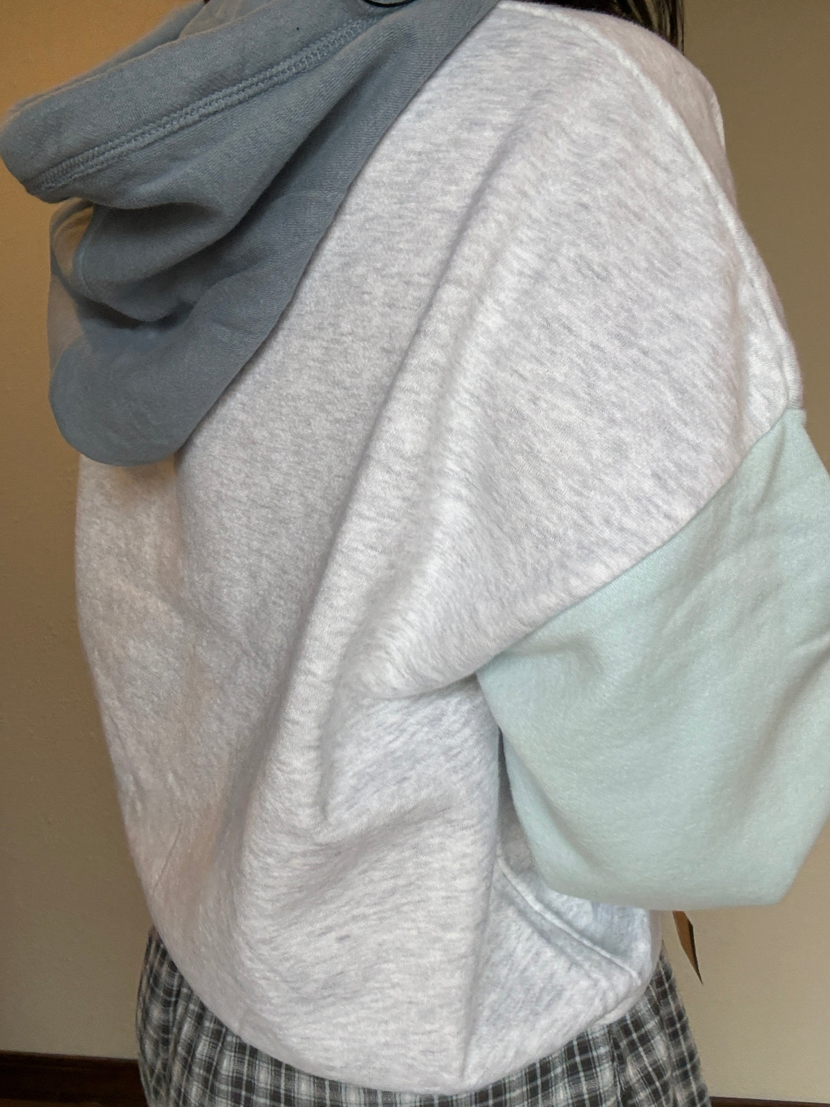 Tricolor Cropped Saddle Hoodie