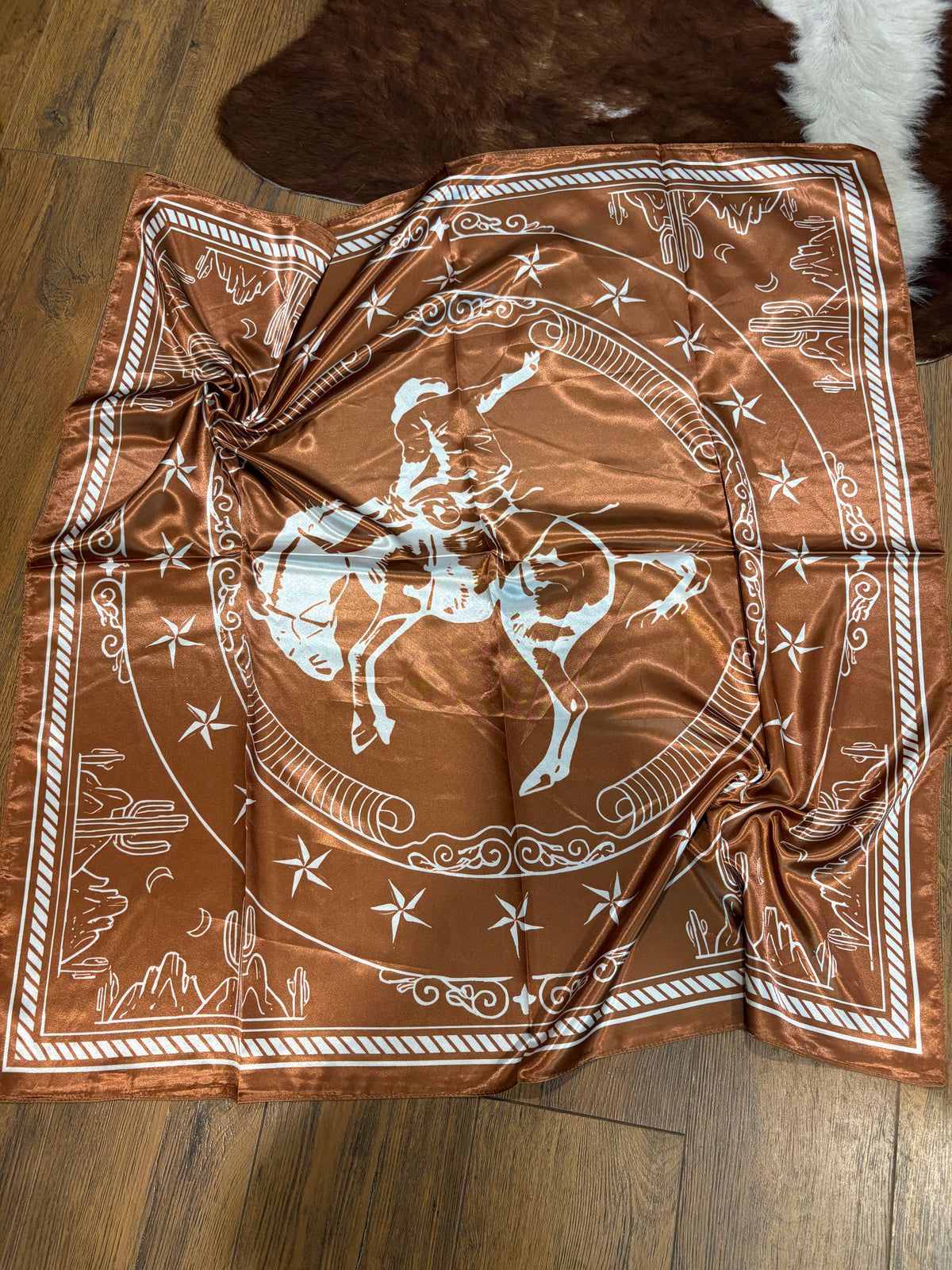 Brown Bucking Horse Wild Rag