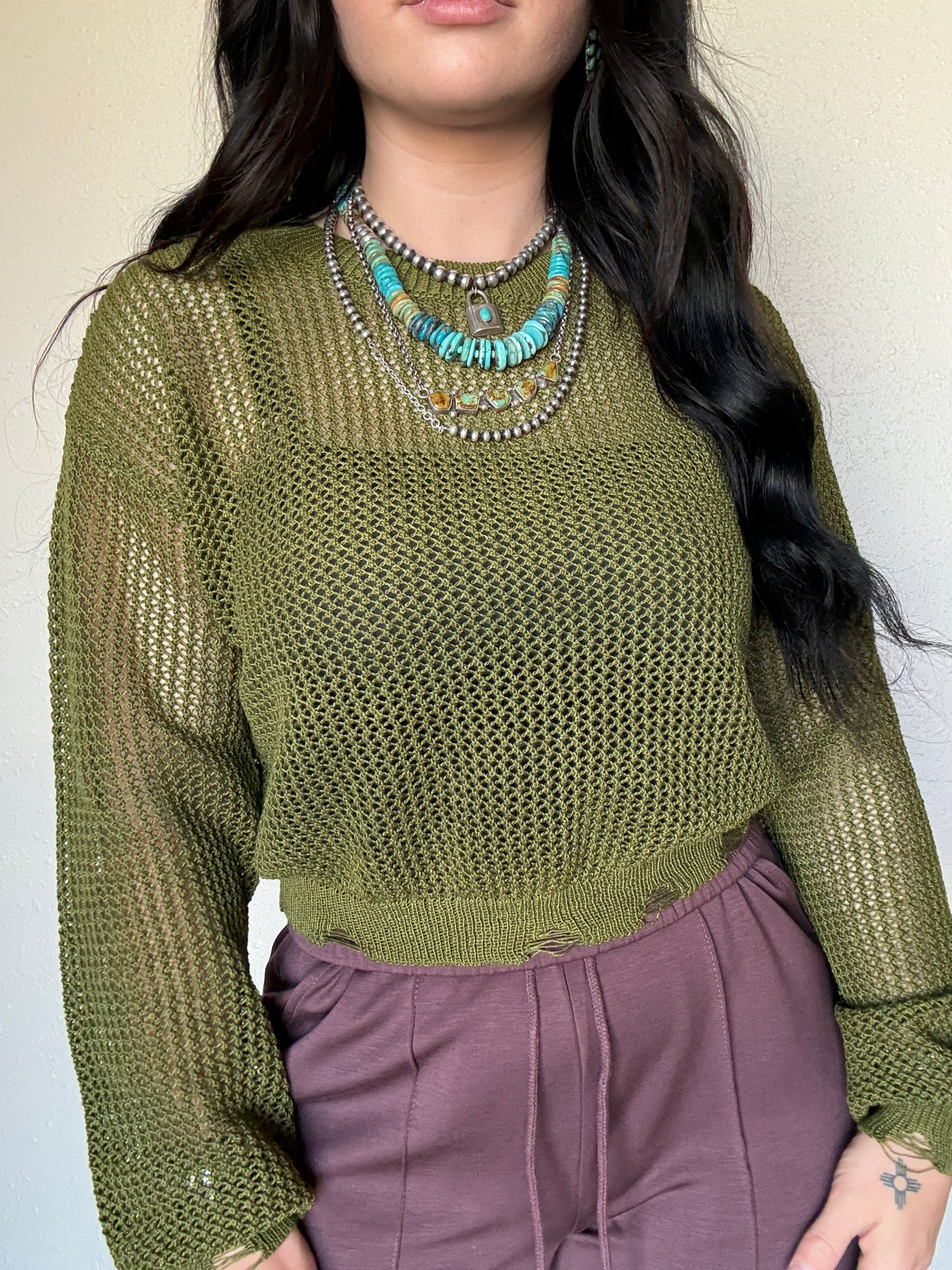 The Star Spangled Long Sleeve Knit *Olive
