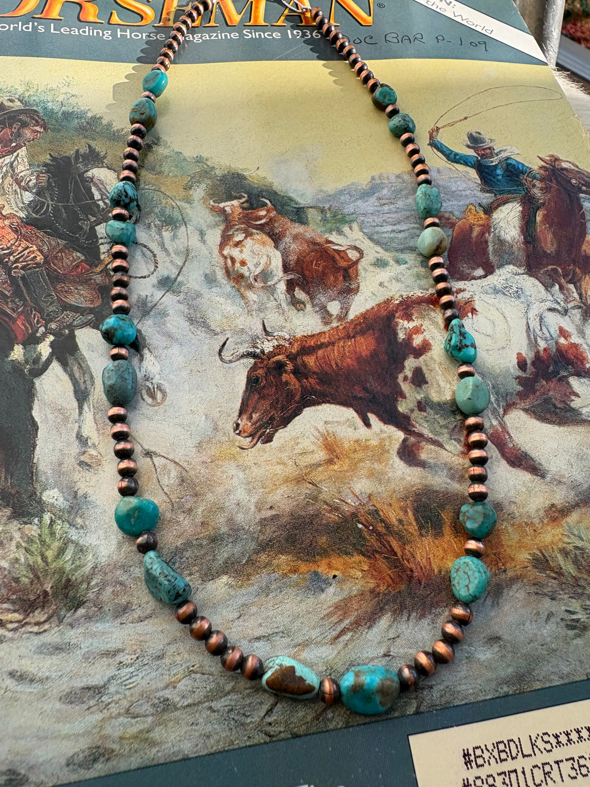 4mm Copper & Turquoise Necklace