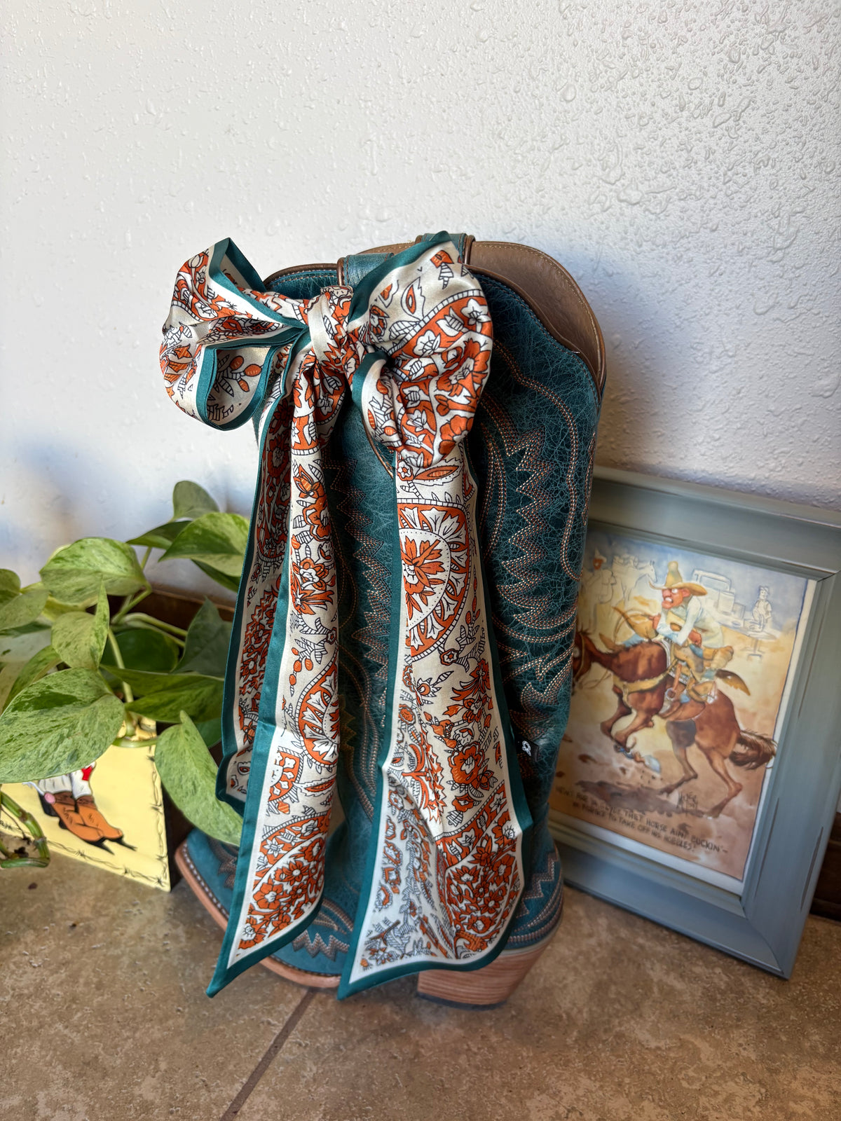 Orange Paisley Twilly