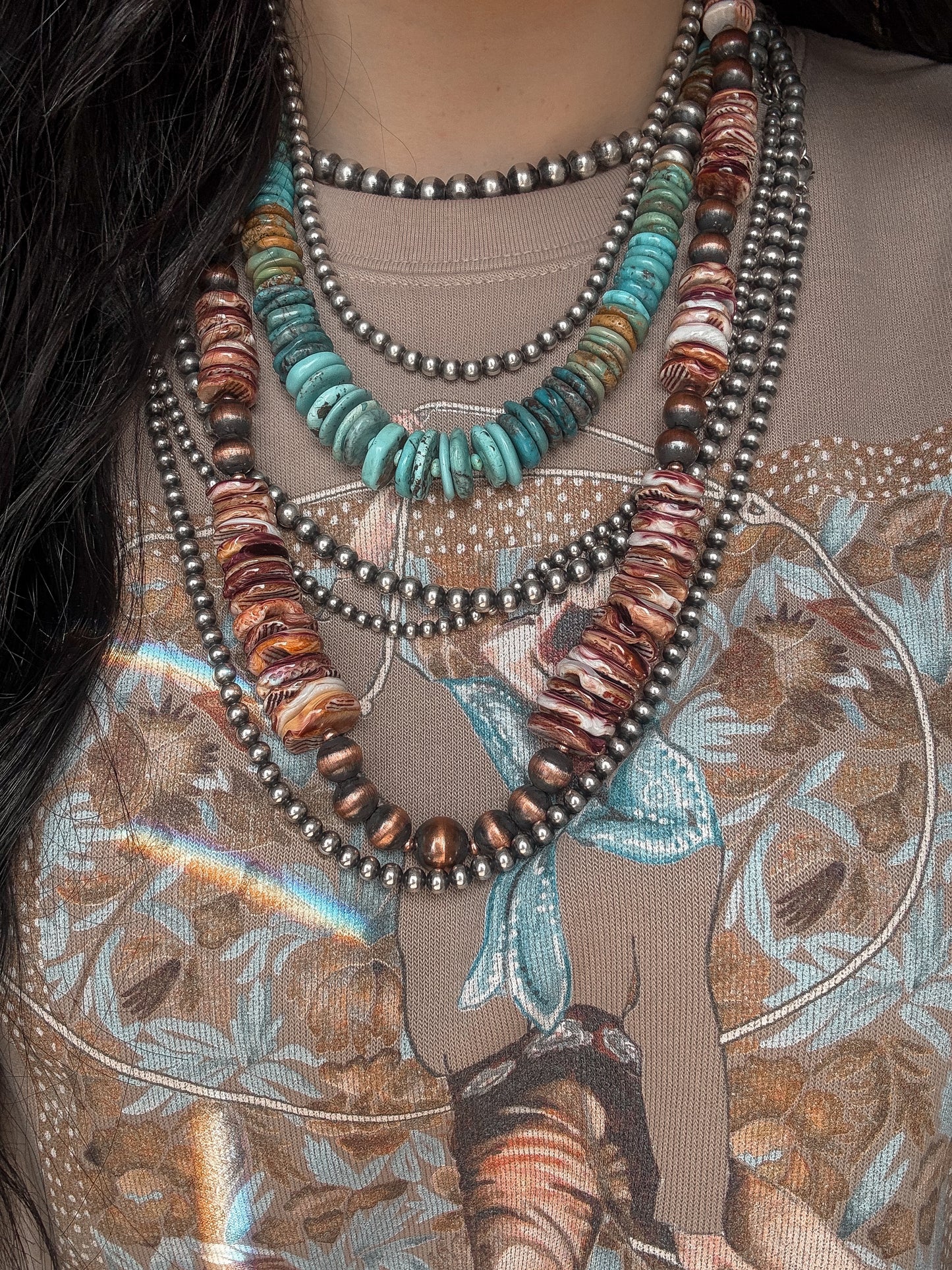 Copper & Purple Spiny Necklace