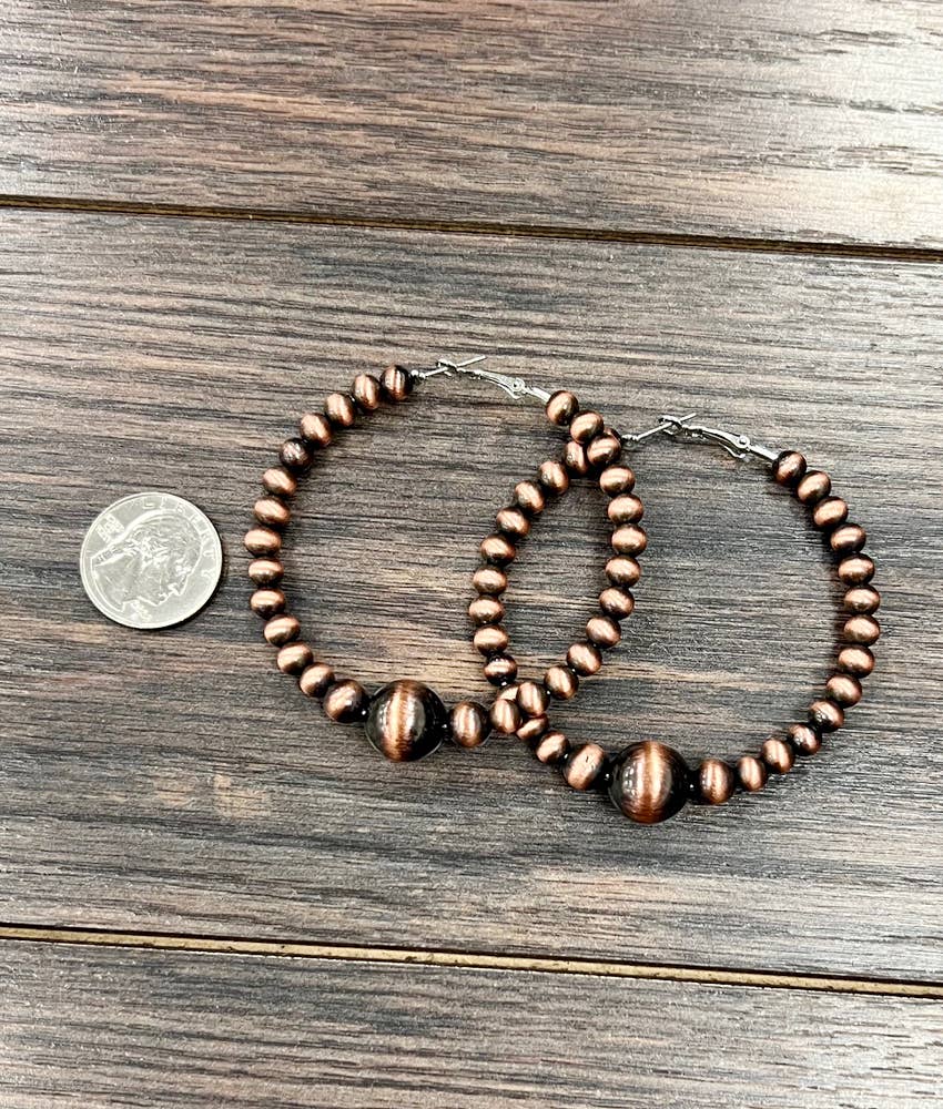 Cowboy Copper Saucer Hoops