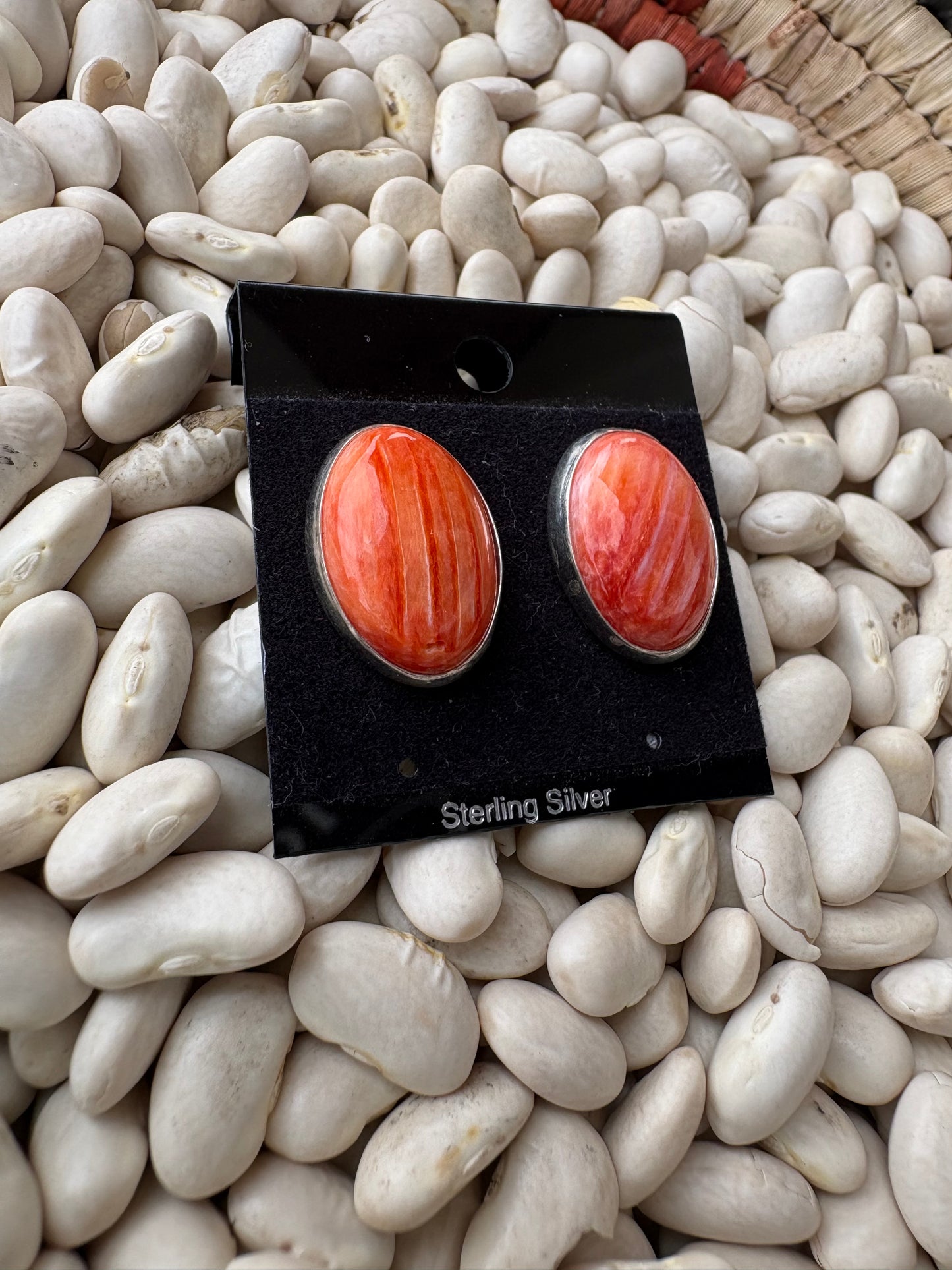 Orange Spiny Post Back Studs