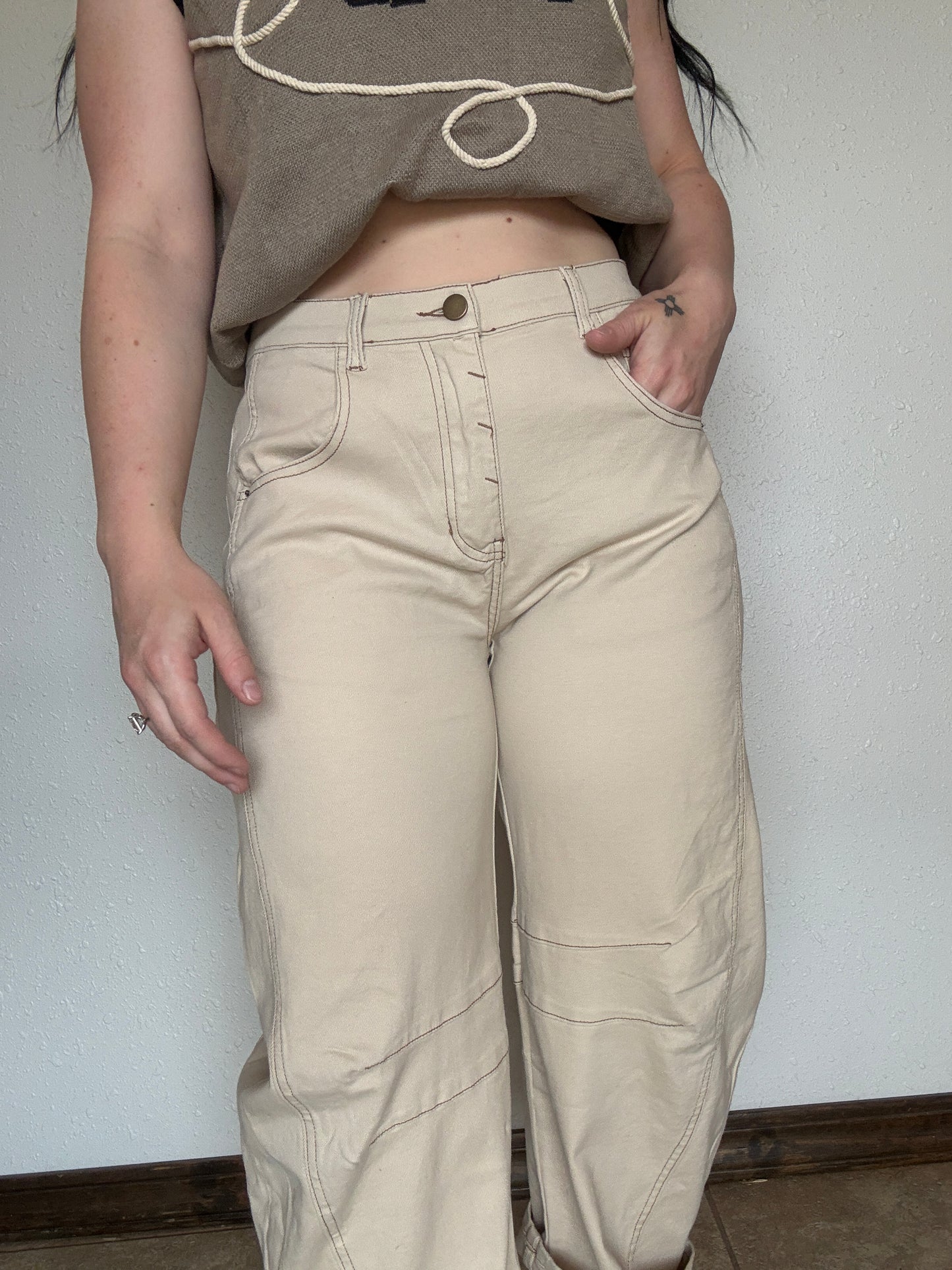The Tan Pony Barrel Jean