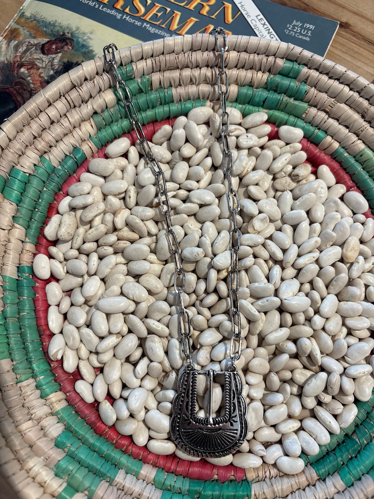 Small Belt Buckle Pendant Necklace