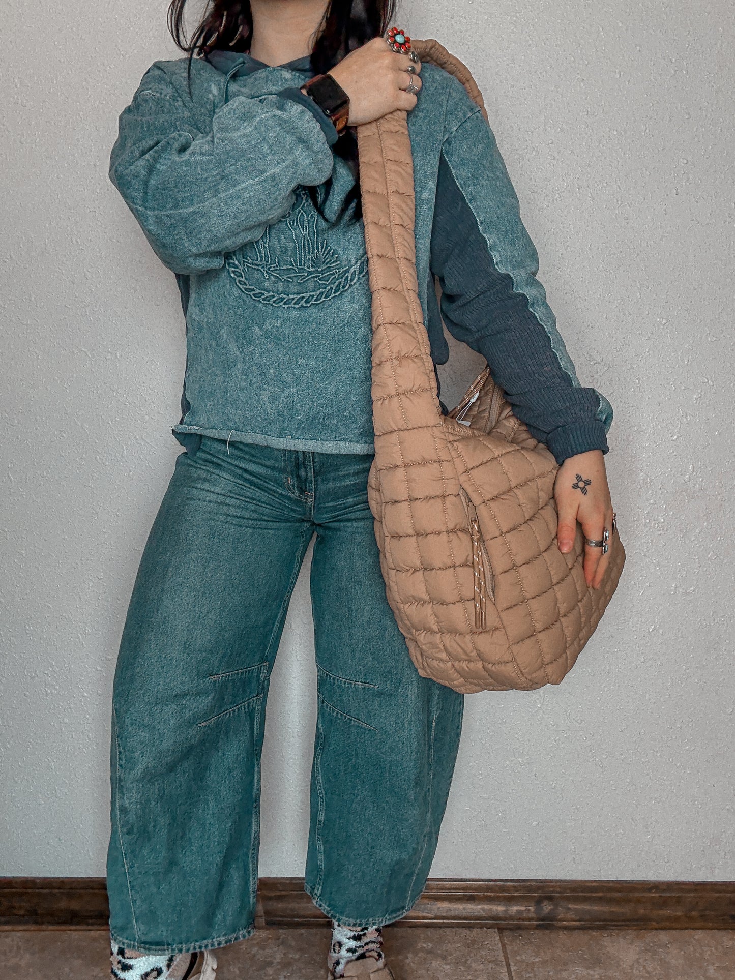 Coastal Cowgirl Quilted Puffer Duffle Bag