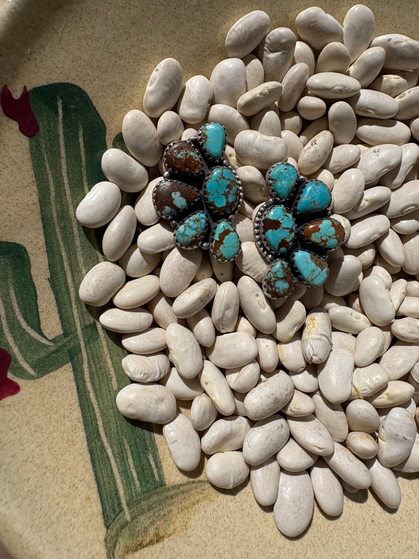 Large Mine 8 Half Cluster Earrings