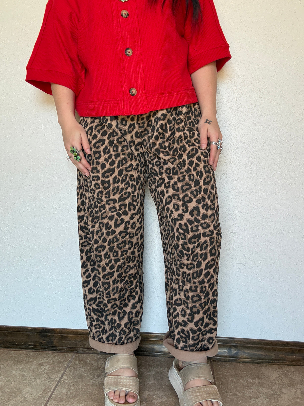 Lucy Leopard Barrel Pants