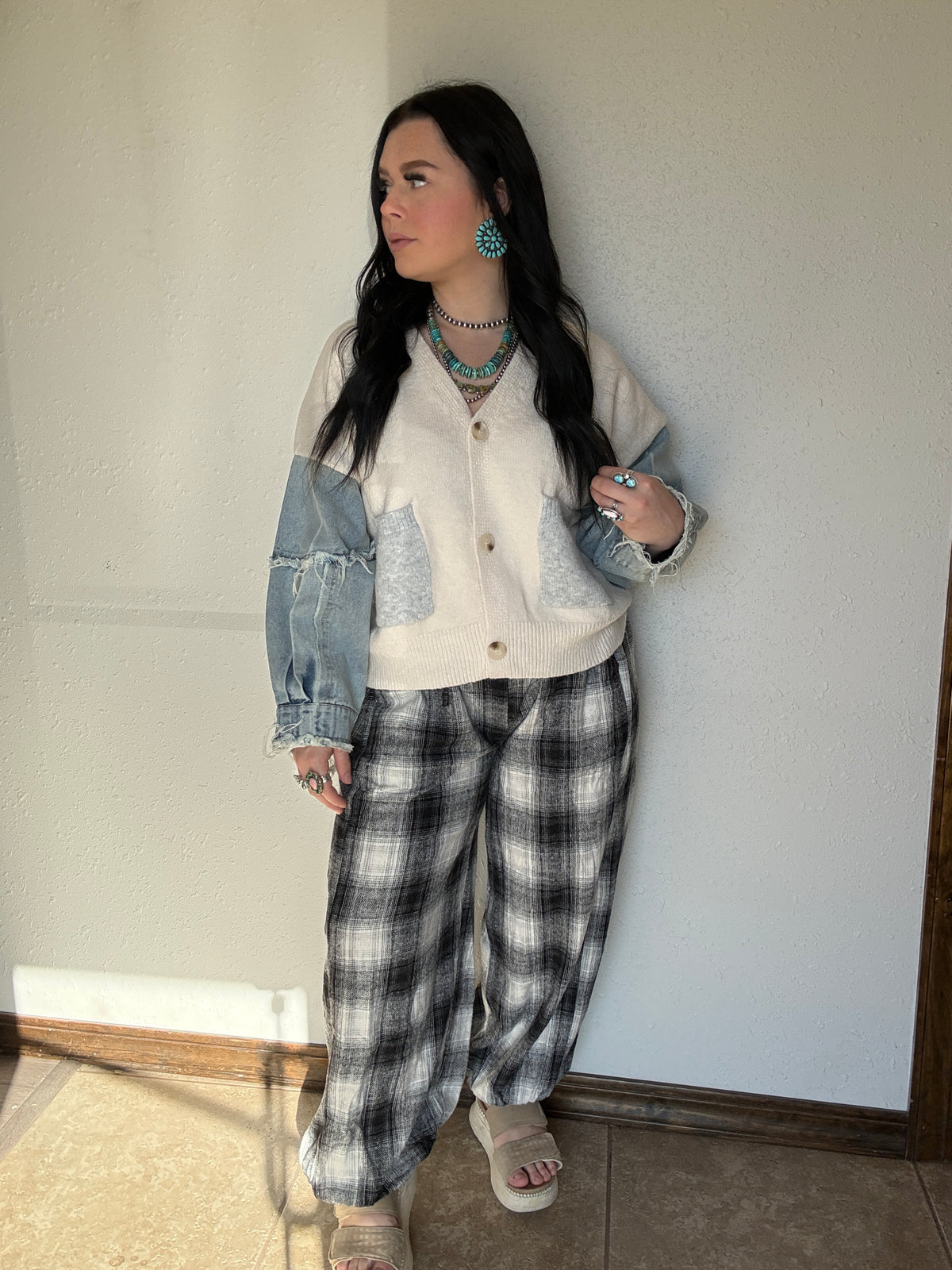 The Dandy Denim Cardigan *Cream