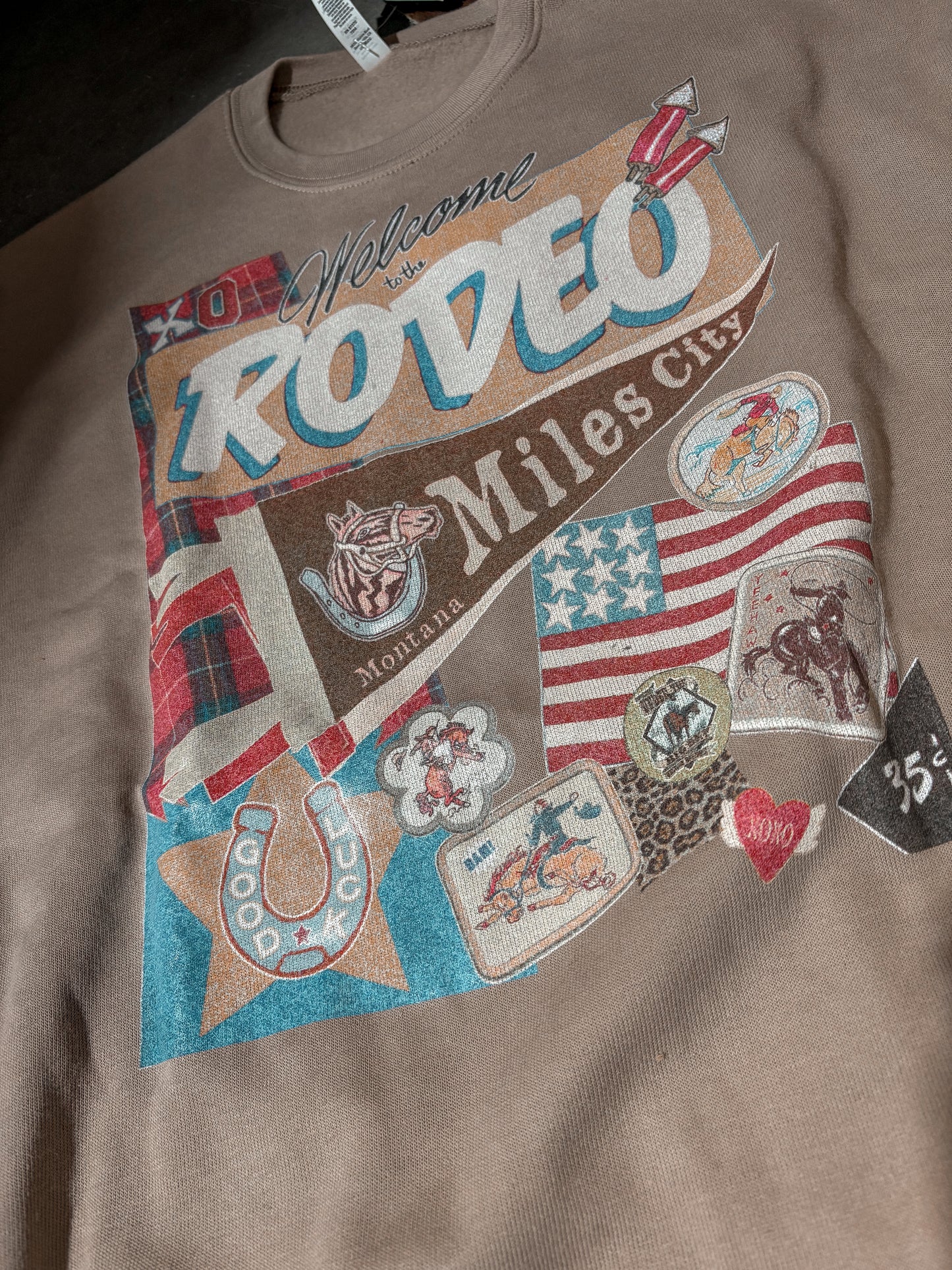 Miles City Banner Hand Drawn Graphic Crewneck