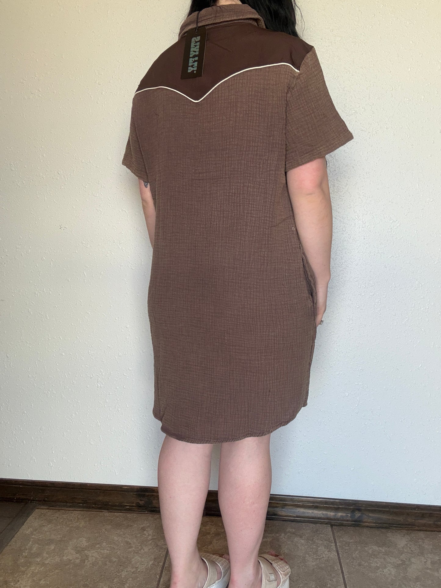 Ranchy Retro Pearl Snap Dress